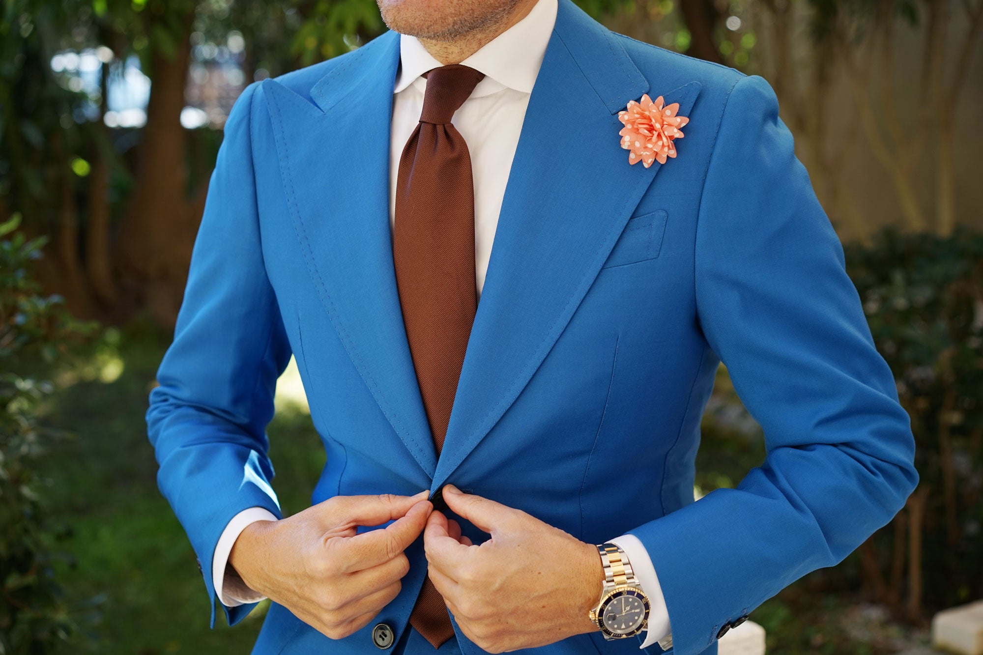 Pink Polka Dot Lapel Flowers