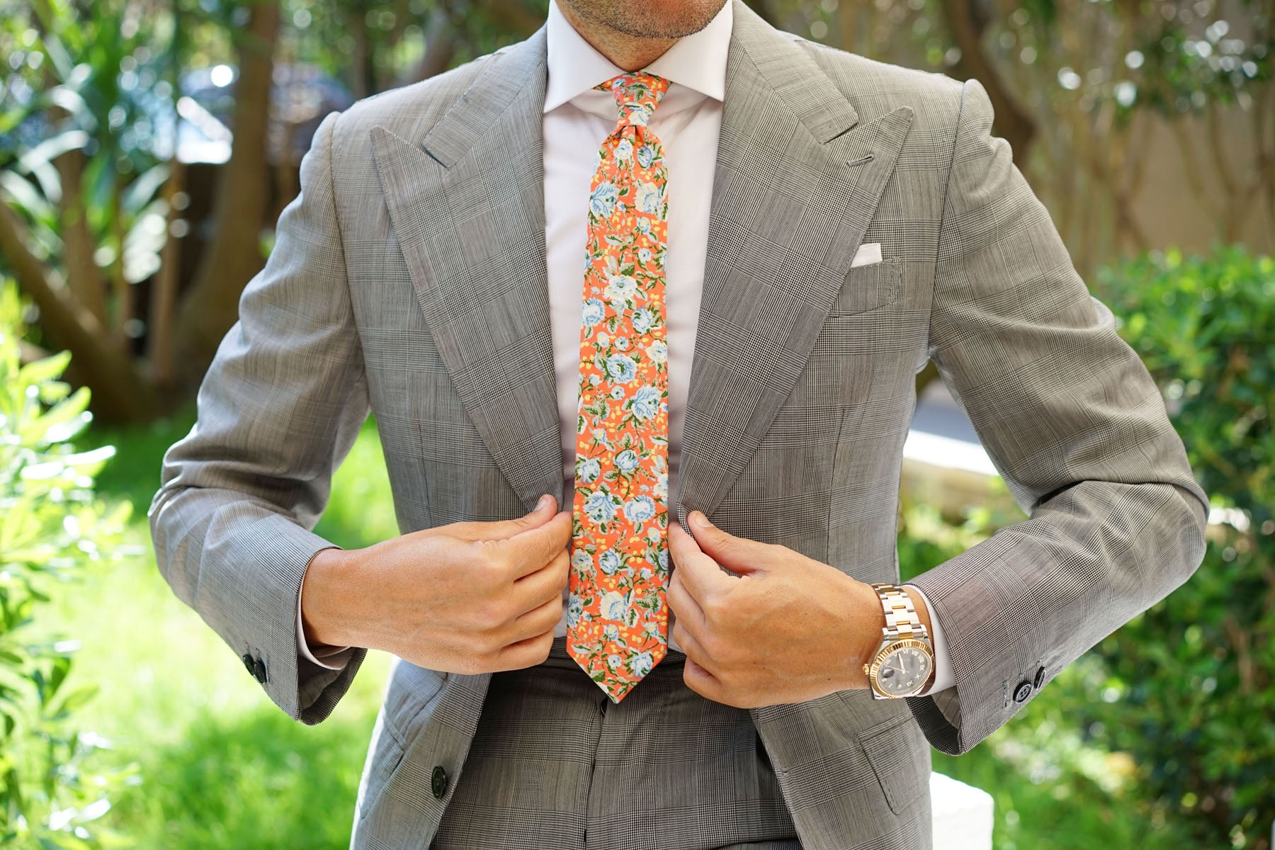 Cayman Island Floral Skinny Tie