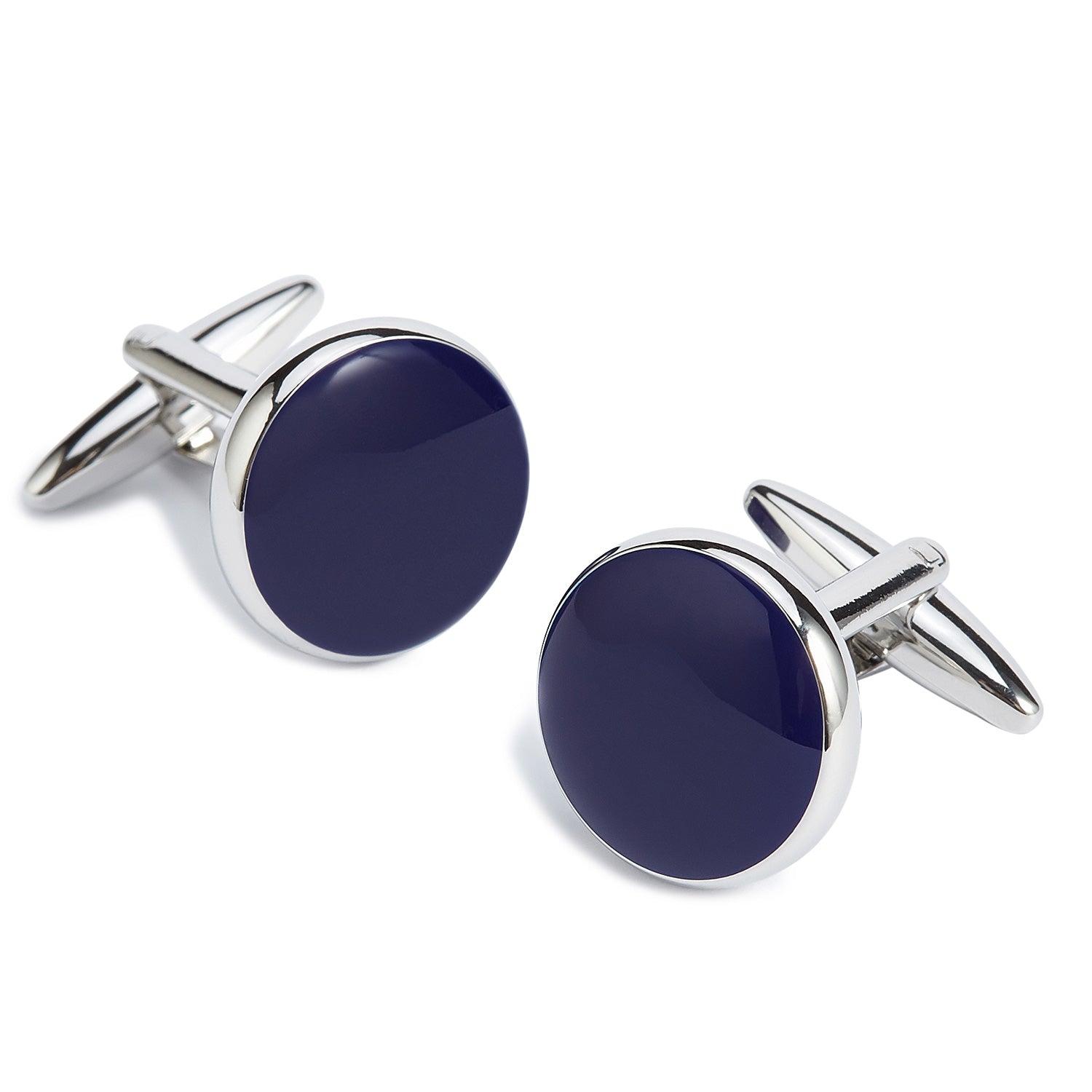 Deep Sea Blue and Silver Cufflinks