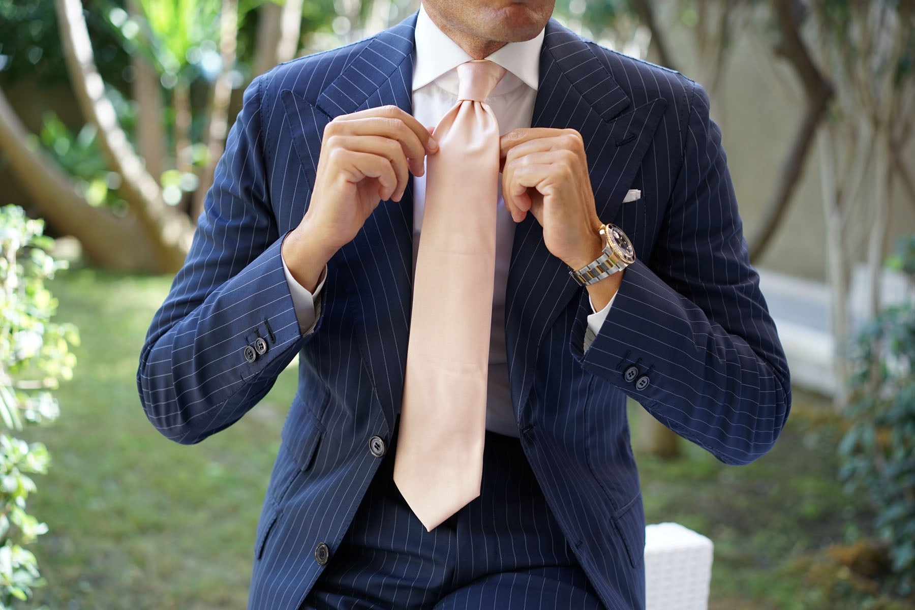 Peach Satin Necktie