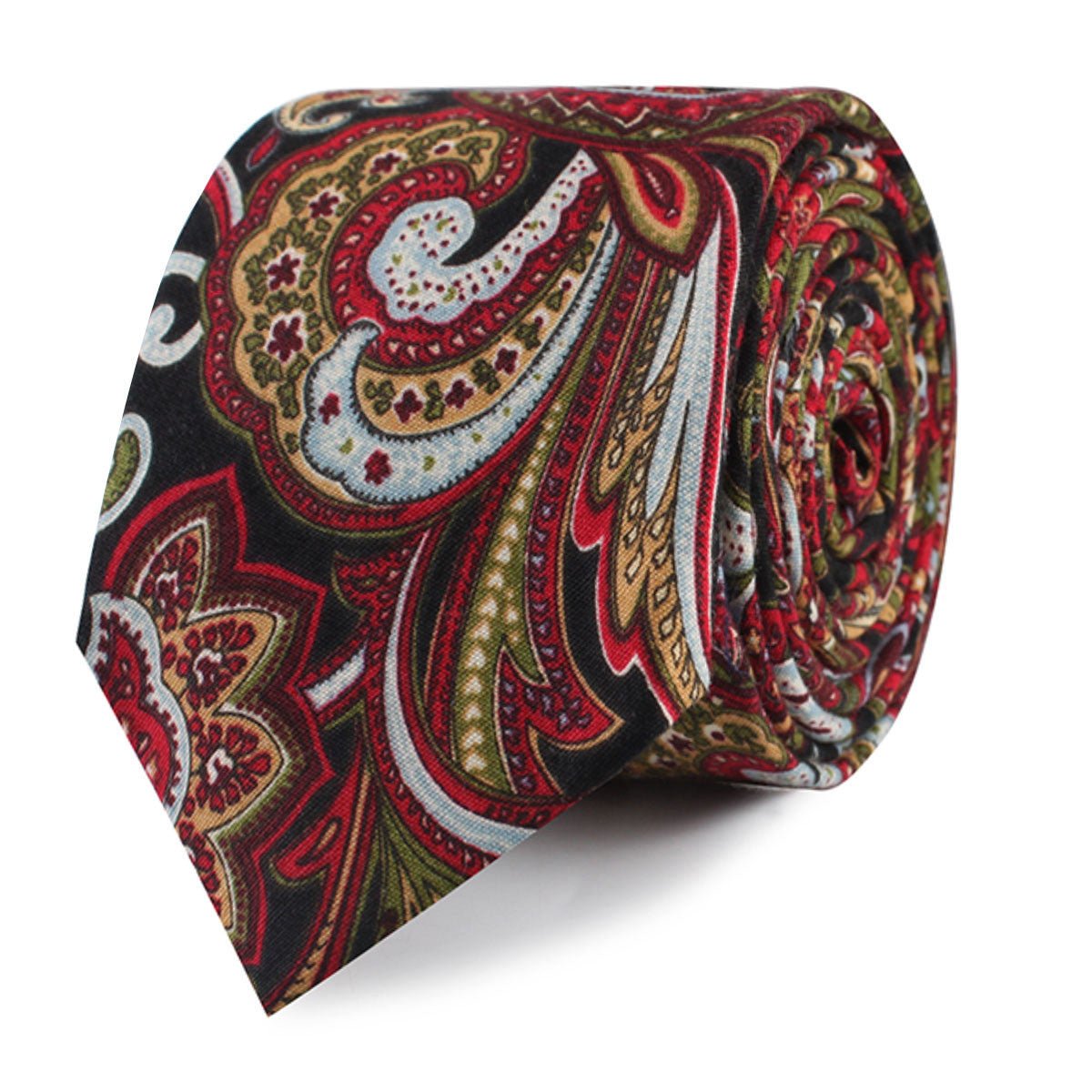 Sao Paulo Paisley Red Skinny Tie