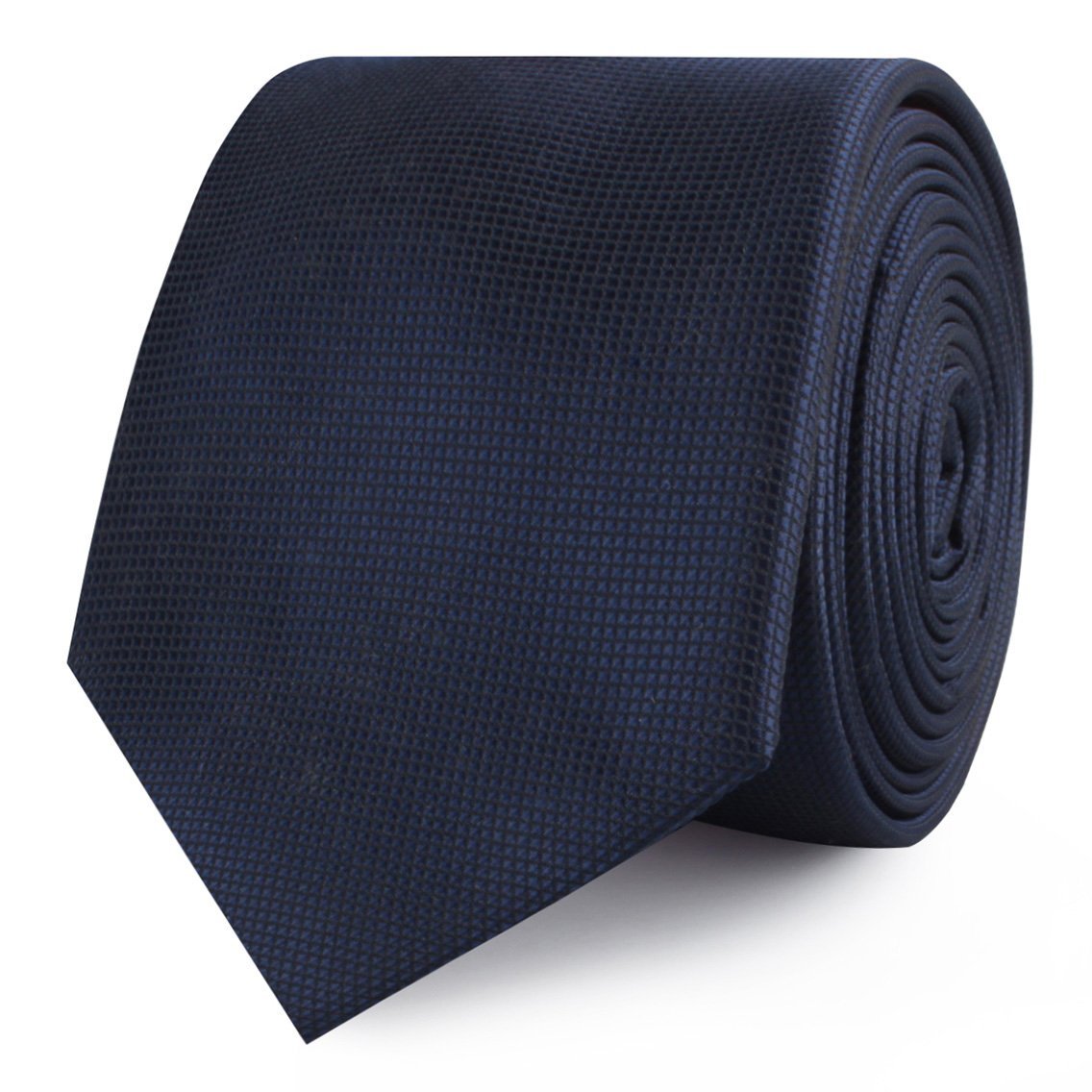 Trivieres Navy Blue Diamond Skinny Tie