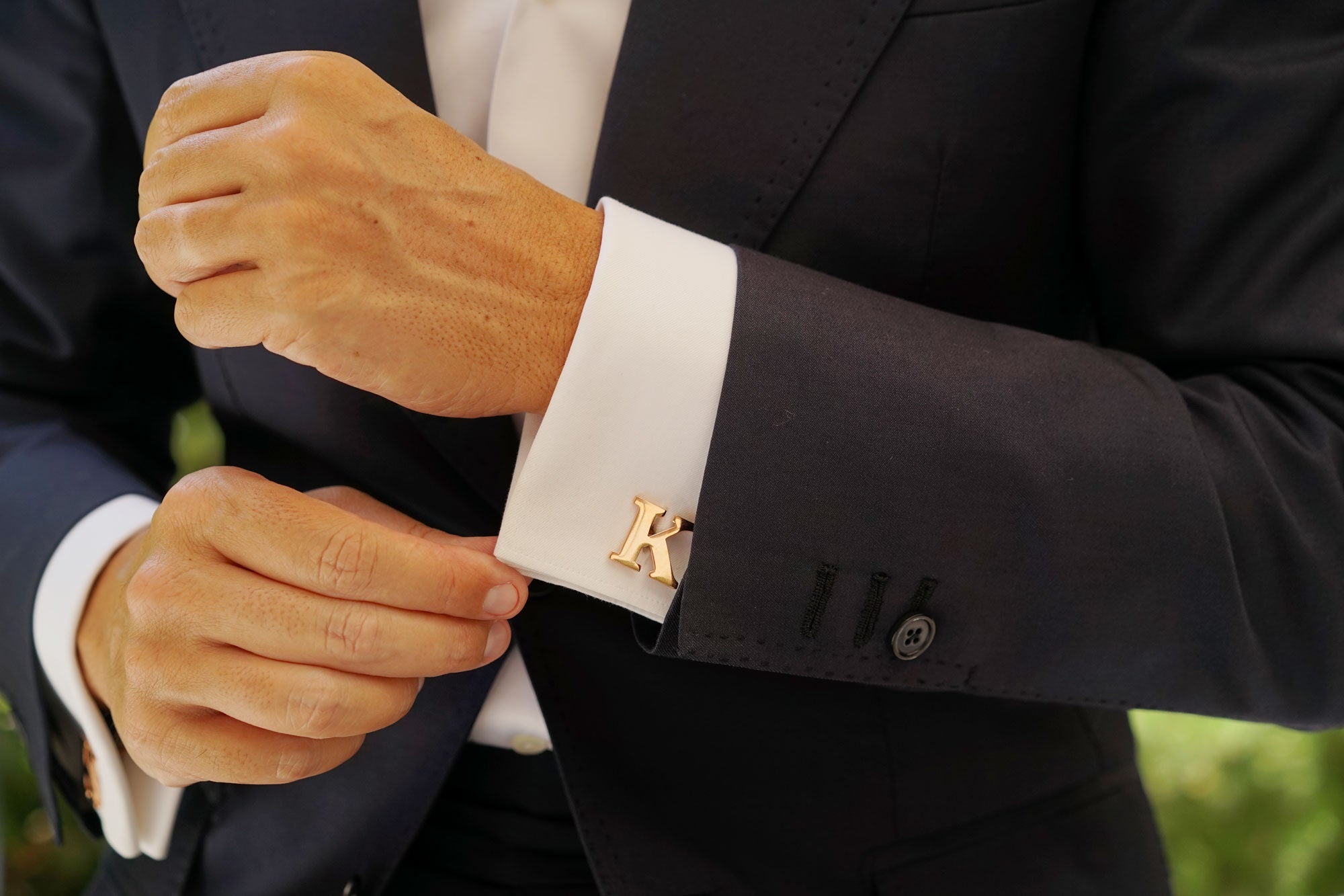 Rose Gold Letter K Cufflinks