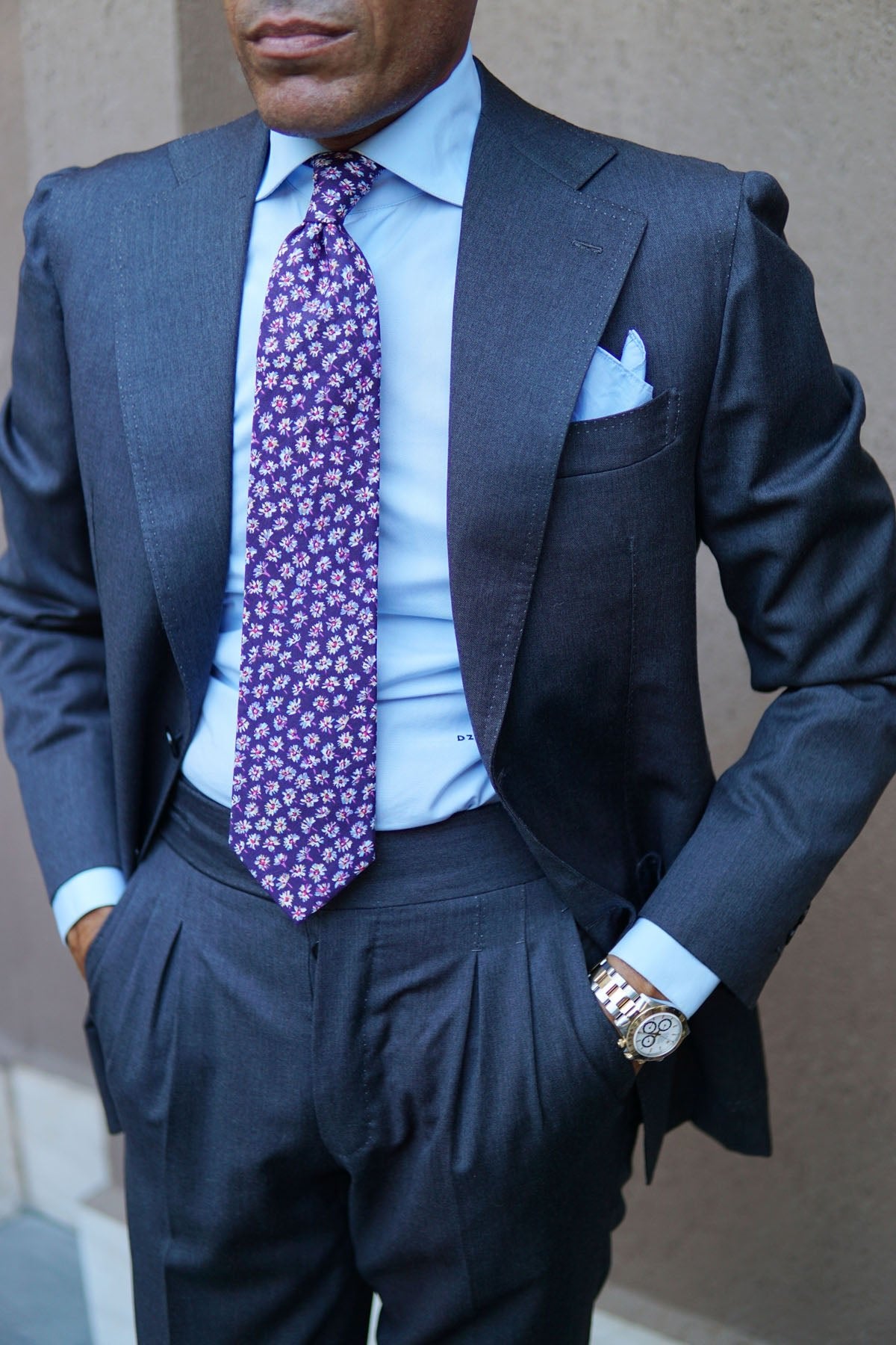 Culiacán Purple Floral Necktie