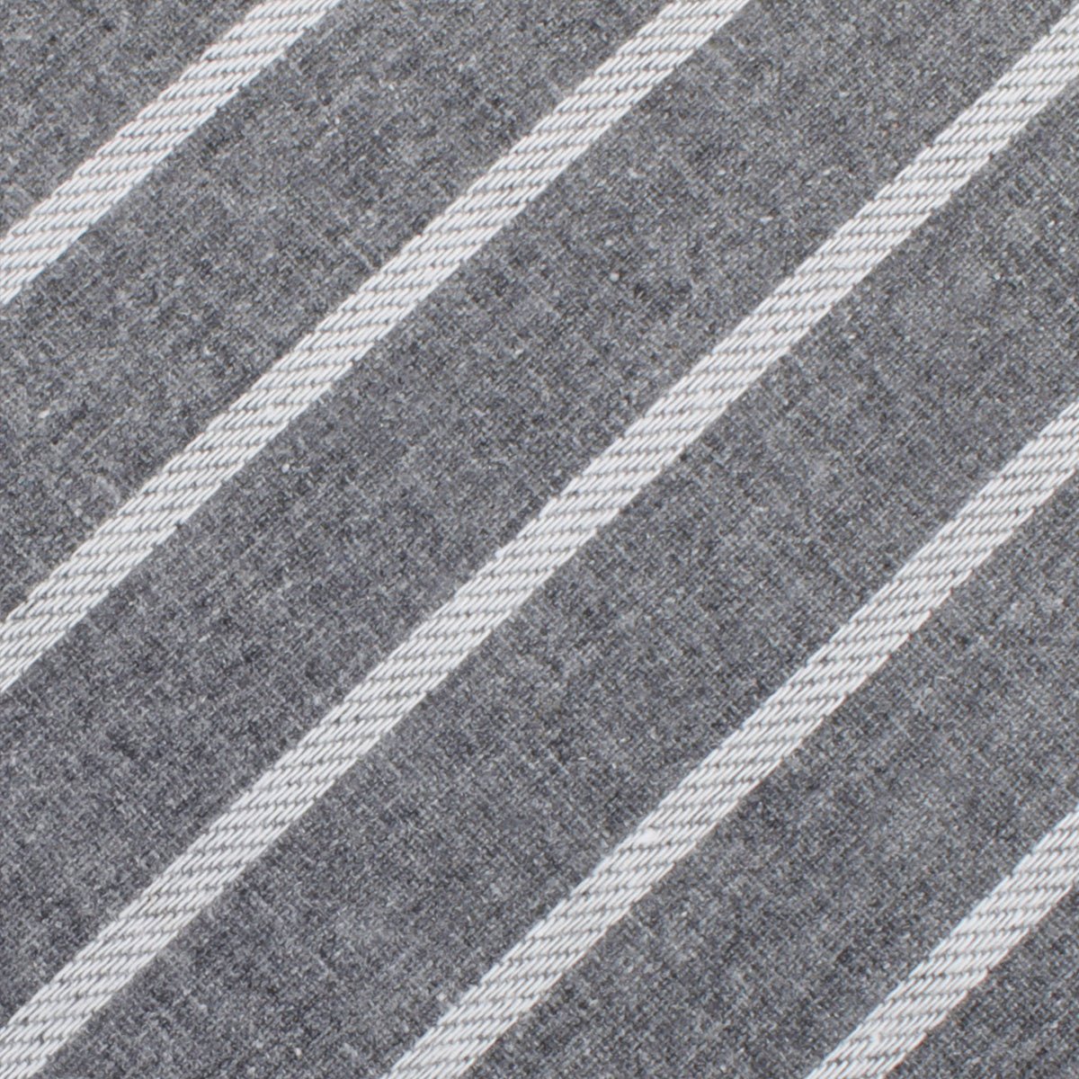 Galileo Pewter Grey Striped Linen Self Bow Tie