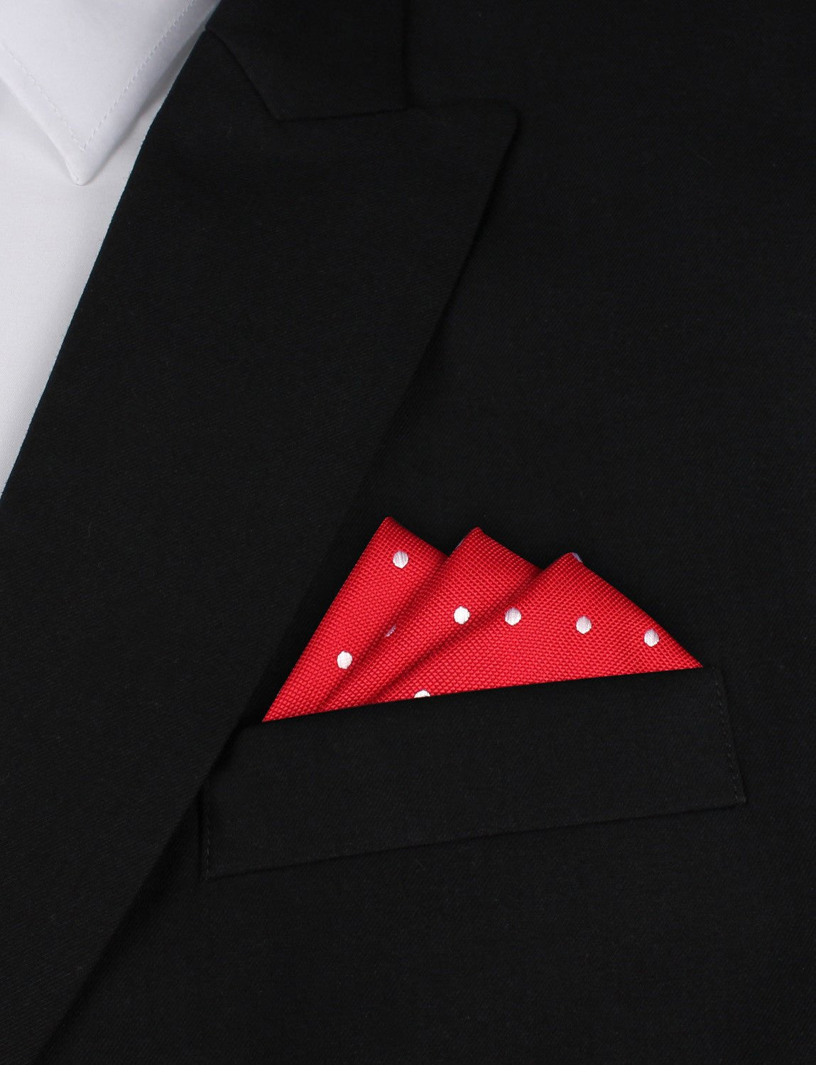 Red with White Polka Dots Pocket Square