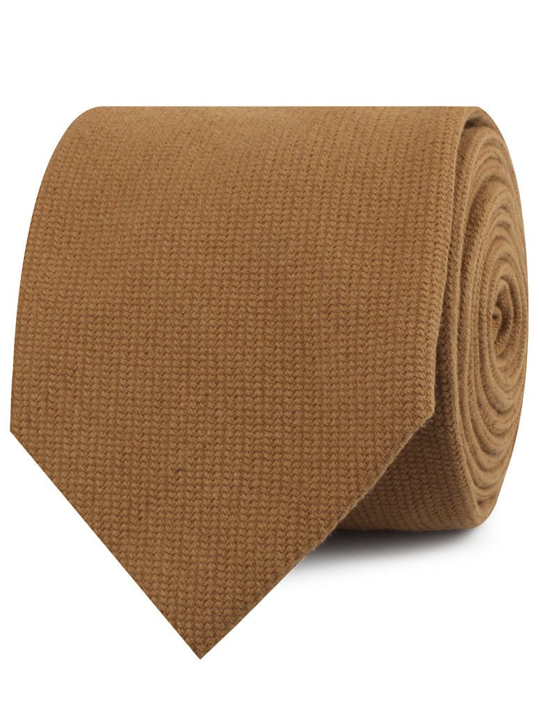 Dark Mustard Twill Linen Necktie