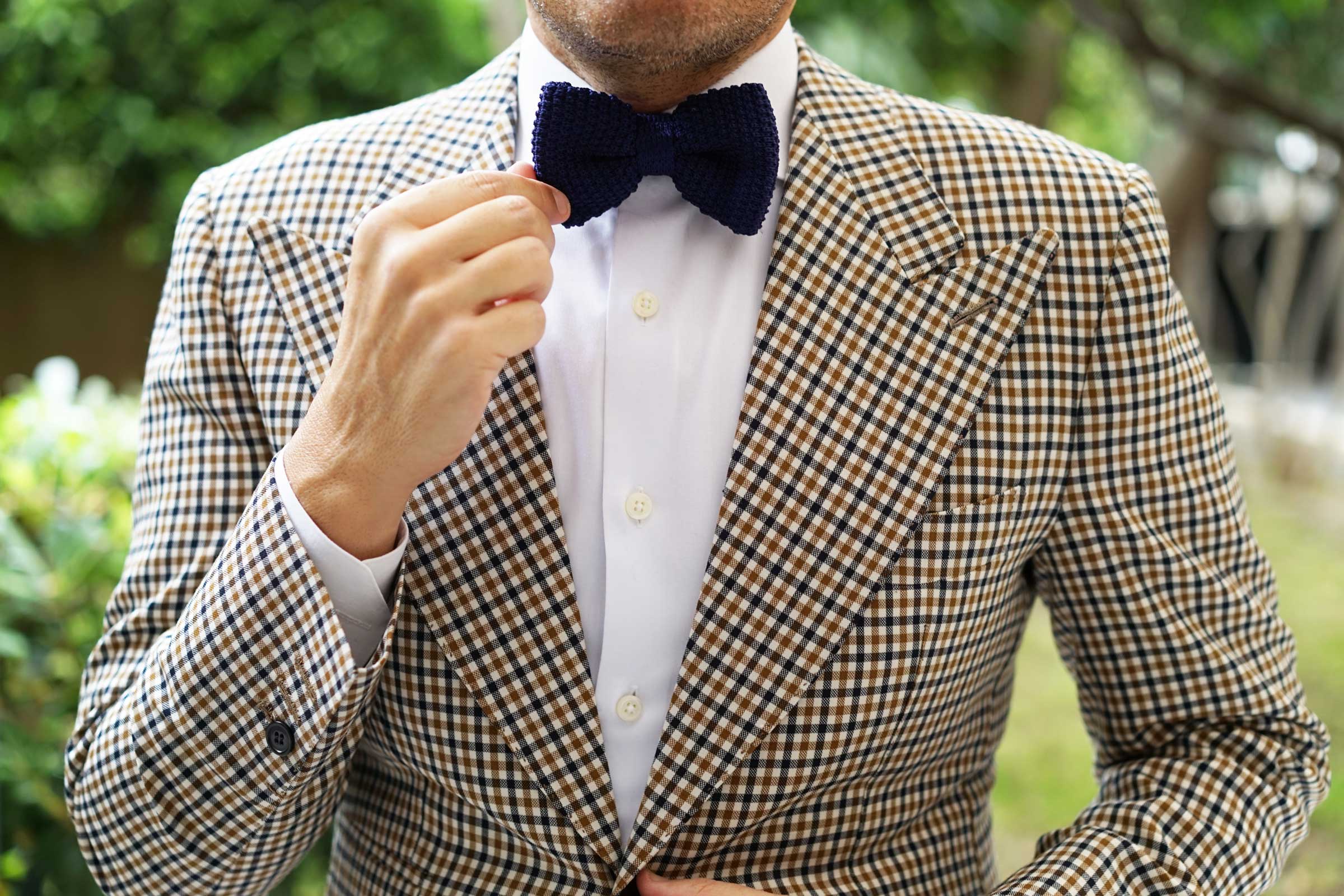 Purple Knitted Bow Tie