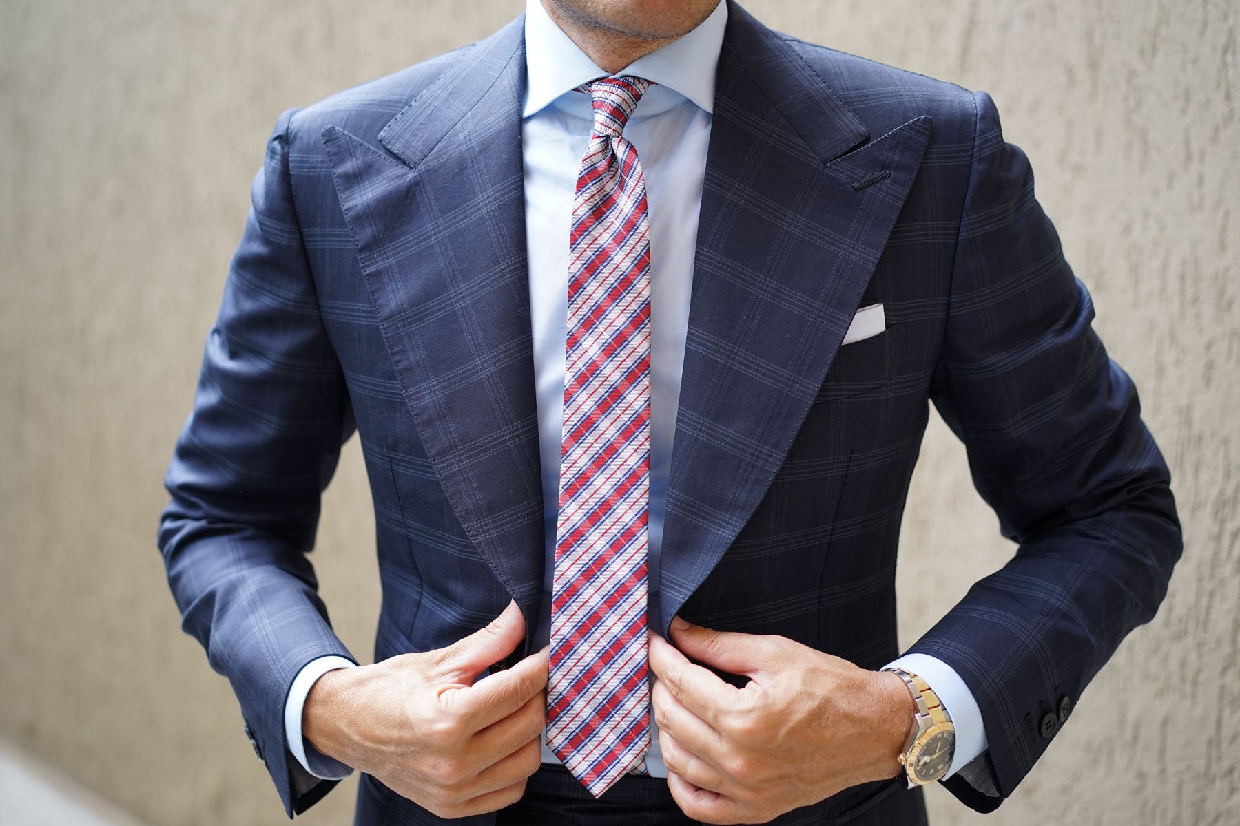 Tango Maroon with Blue Stripes Skinny Tie