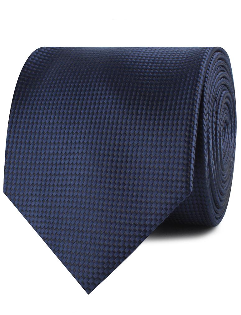 Midnight Blue Oxford Weave Necktie