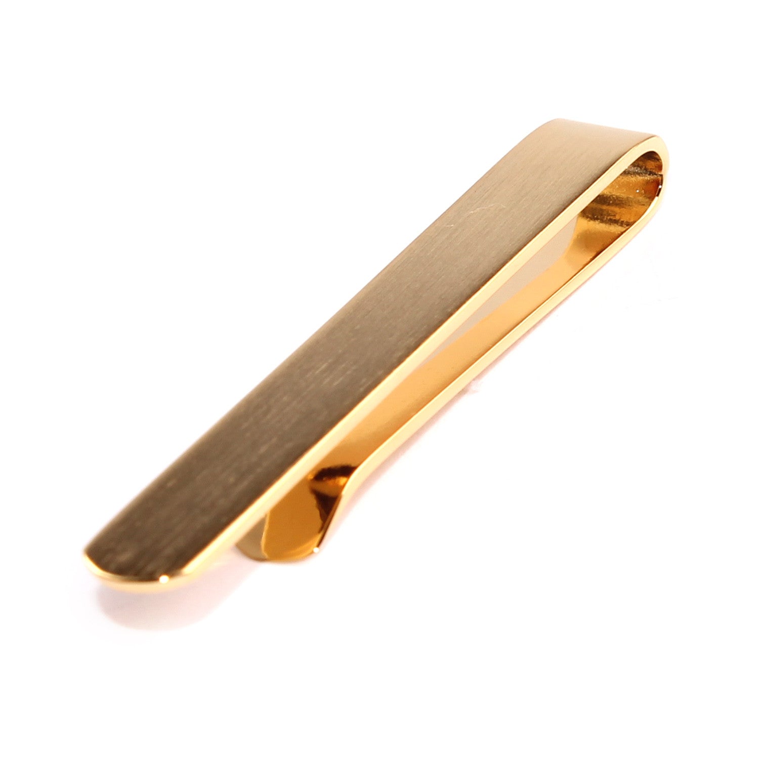 Brushed Gold Round Clasp Tie Bar