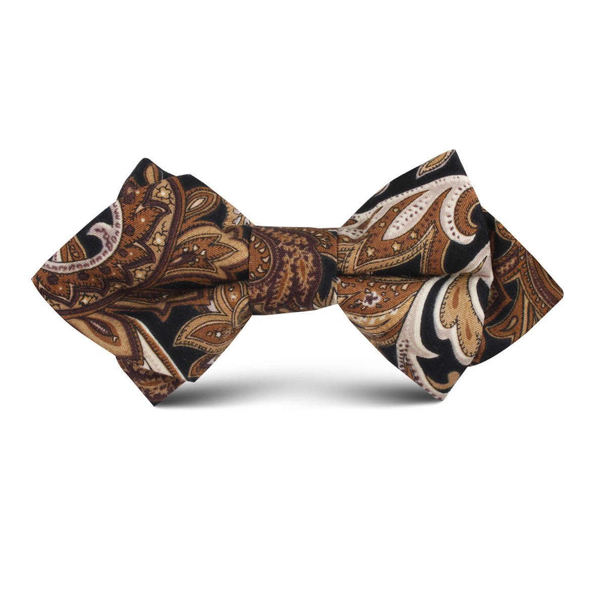 Filicudi Brown Paisley Kids Diamond Bow Tie