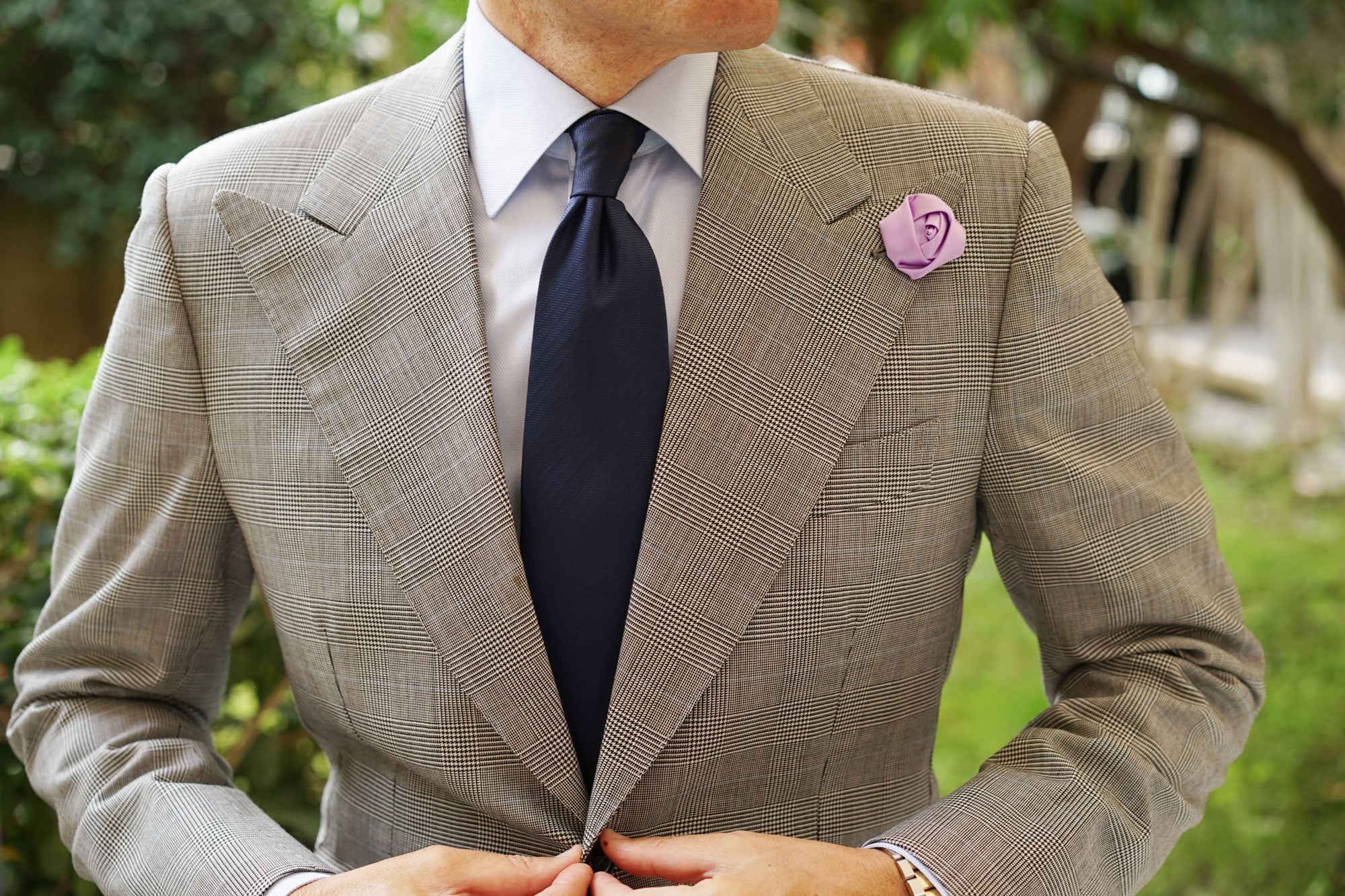 Lavender Satin Rose Lapel Pin