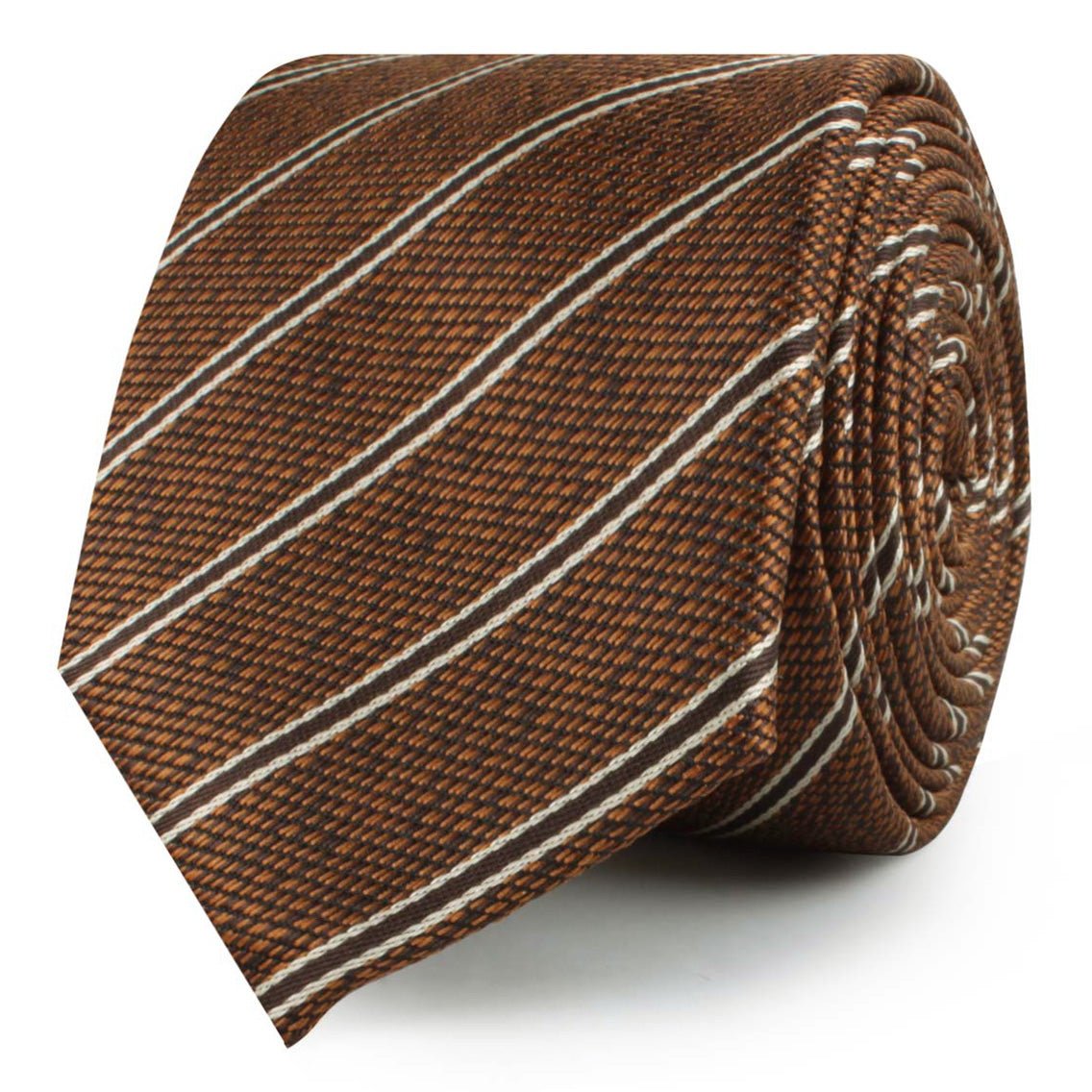 Manhattan Brown Bronze Striped Skinny Tie