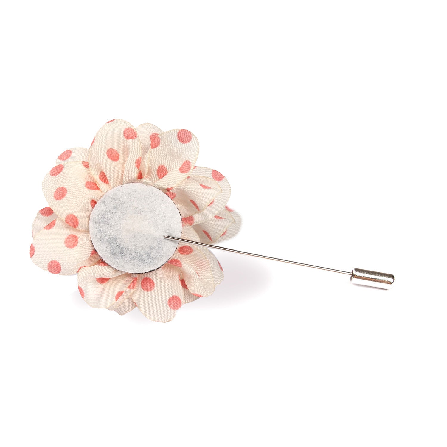 Polkadot Pink Lapel Flower