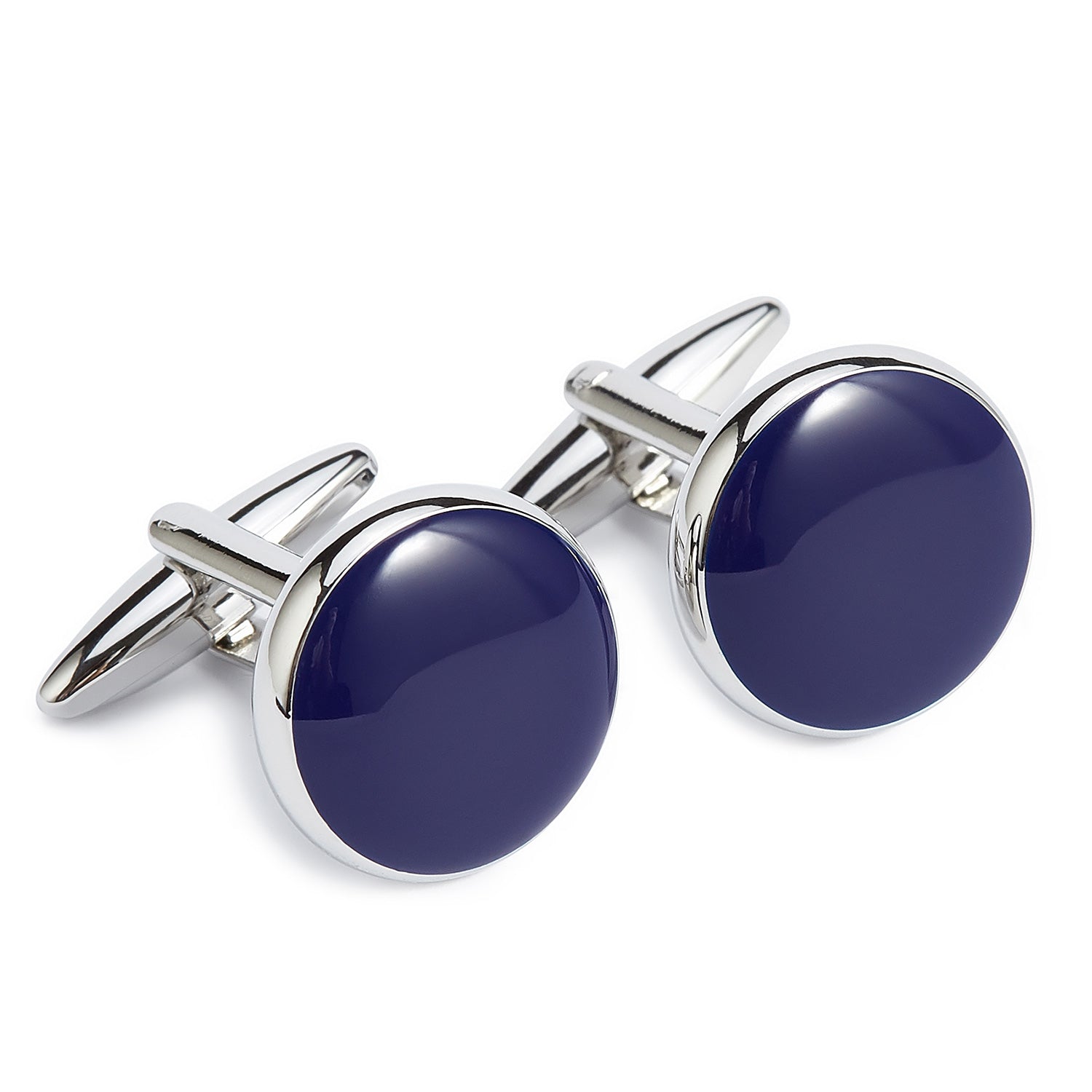 Deep Sea Blue and Silver Cufflinks