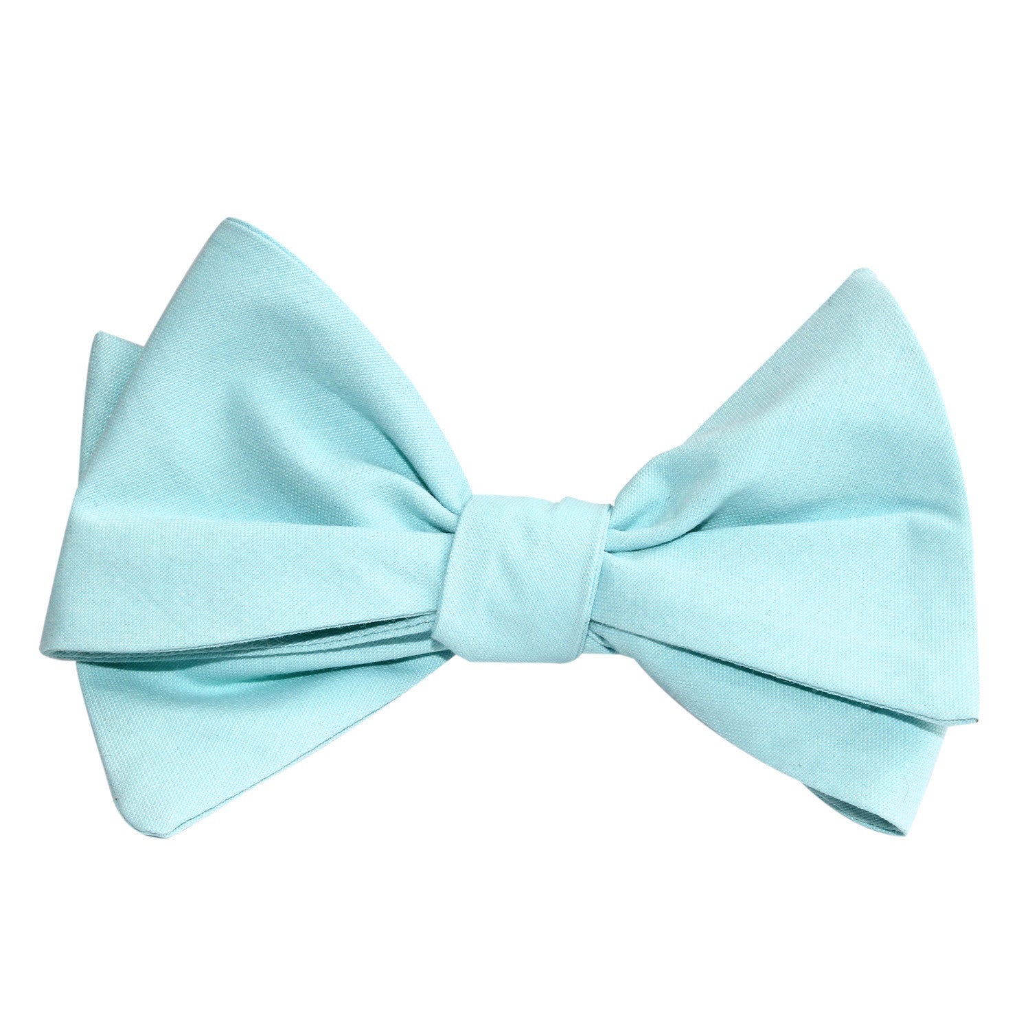 Mint Blue Cotton Self Tie Bow Tie