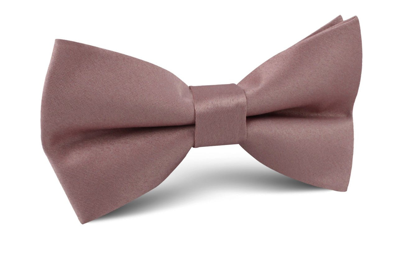 Dusty Mauve Satin Bow Tie