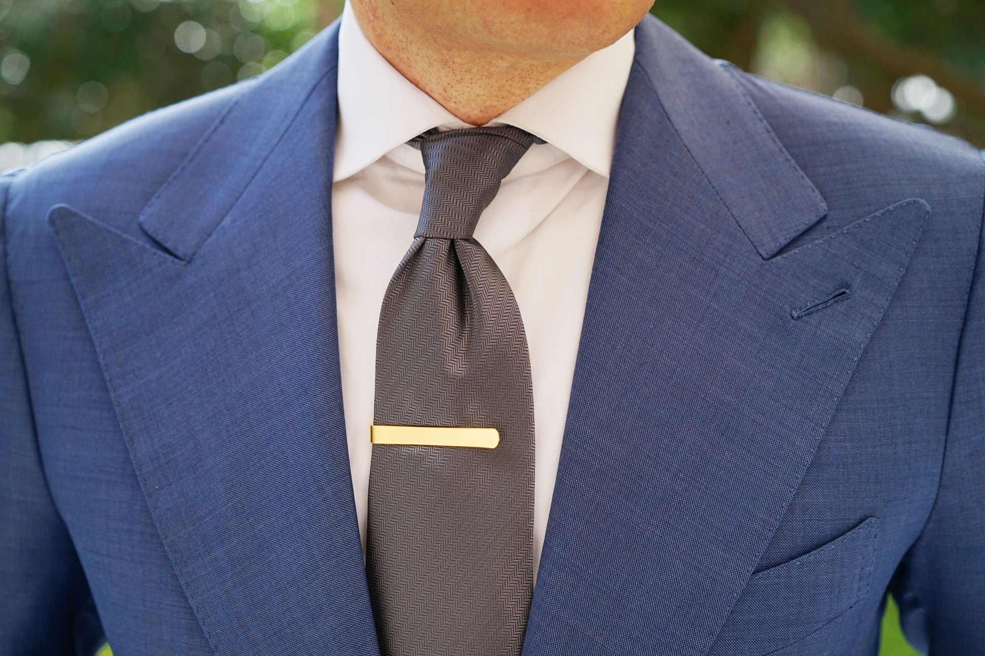 Brushed Gold Round Clasp Tie Bar