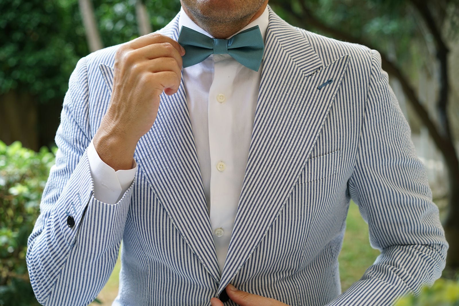 Dusty Jade Green Twill Bow Tie