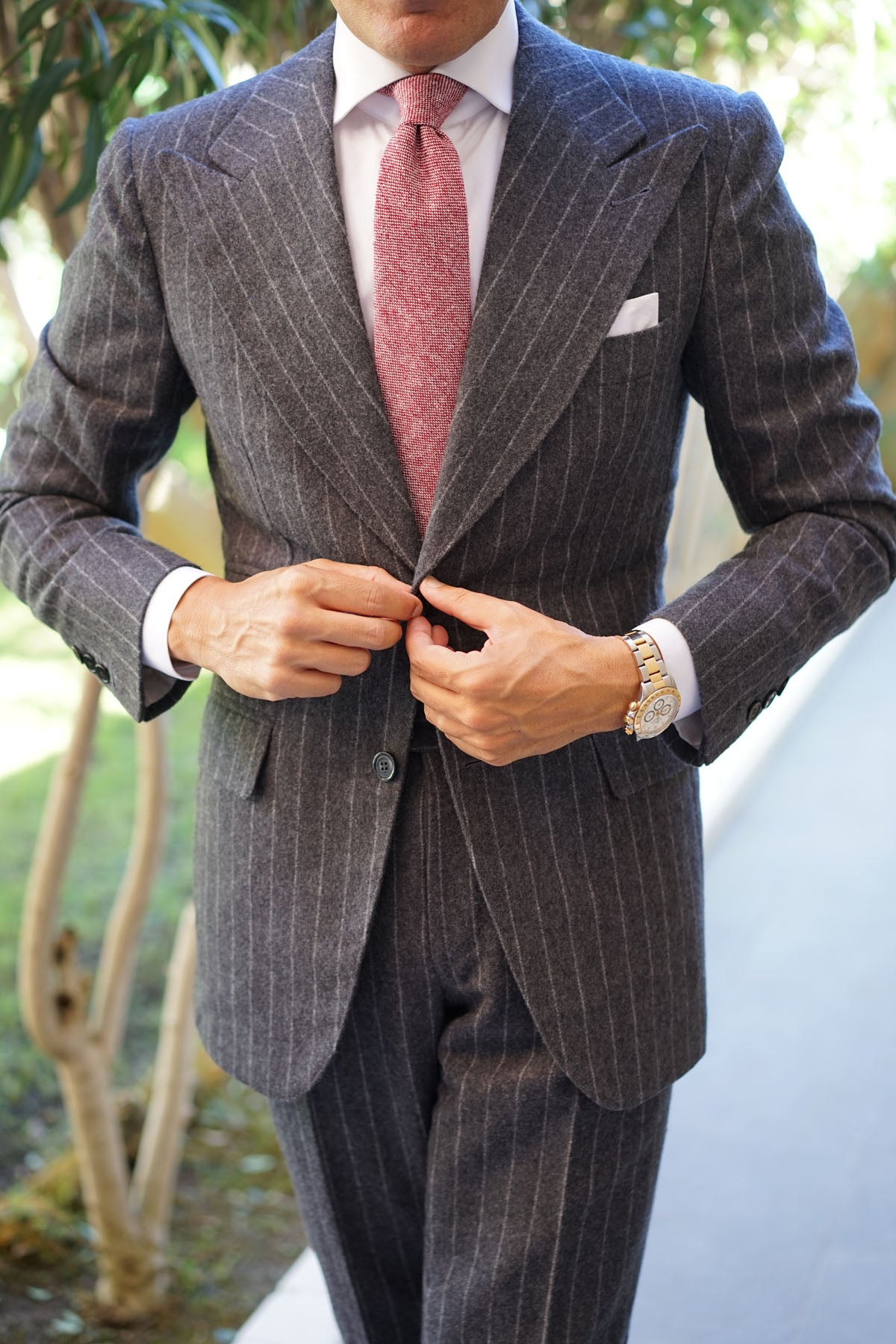 Burgundy Sharkskin Tie