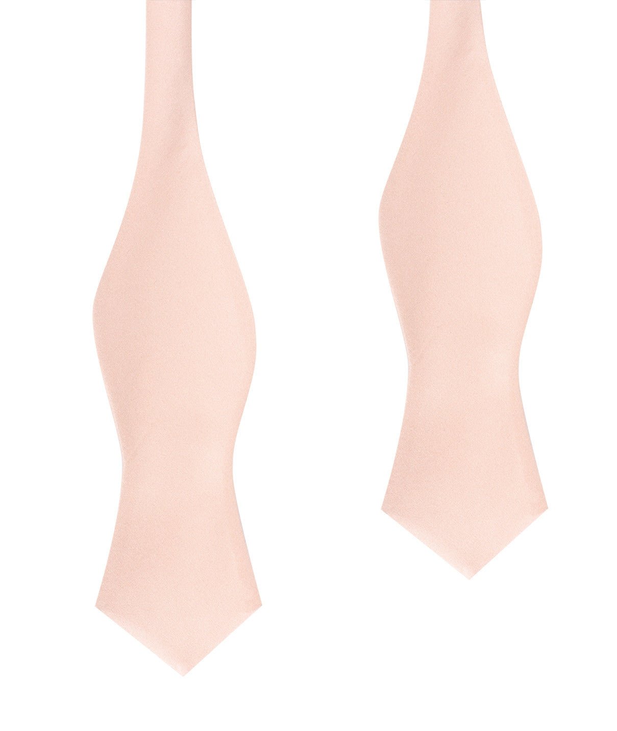 Peach Satin Self Tie Diamond Tip Bow Tie