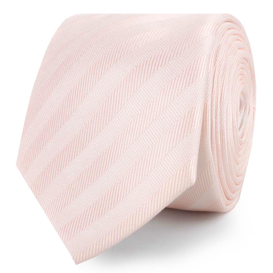 Flamenco Blush Pink Striped Skinny Tie