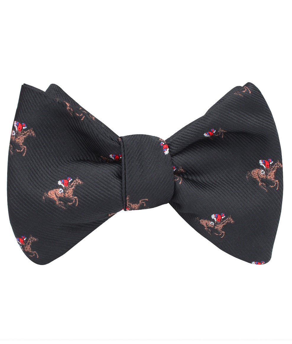 Black Melbourne Race Horse Self Bow Tie