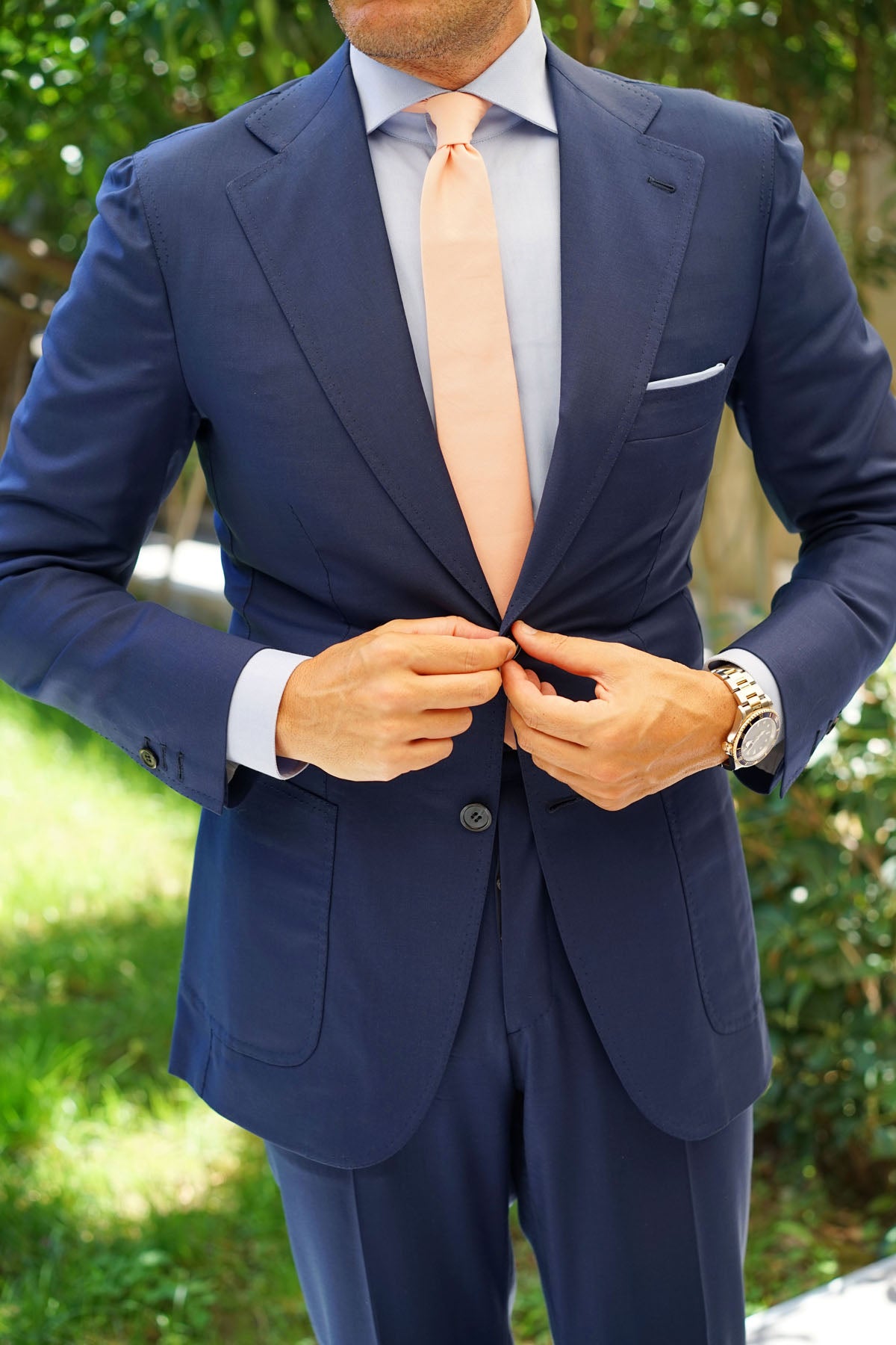 Peach Cotton Skinny Tie