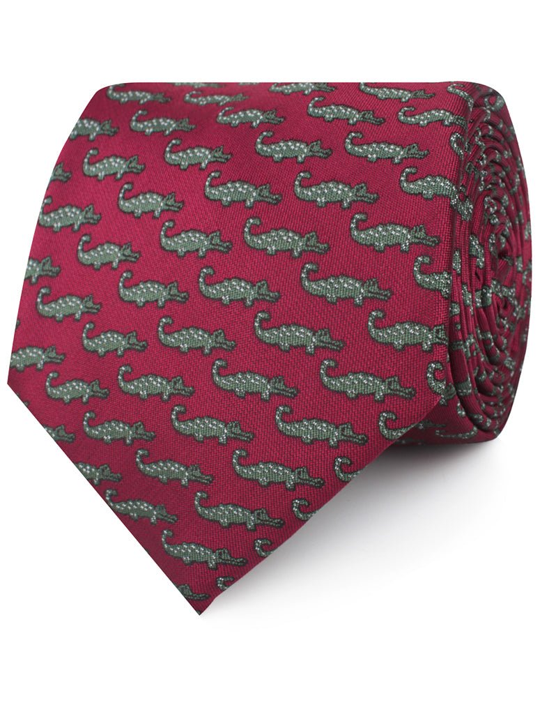 Burgundy Crocodile Dundee Necktie