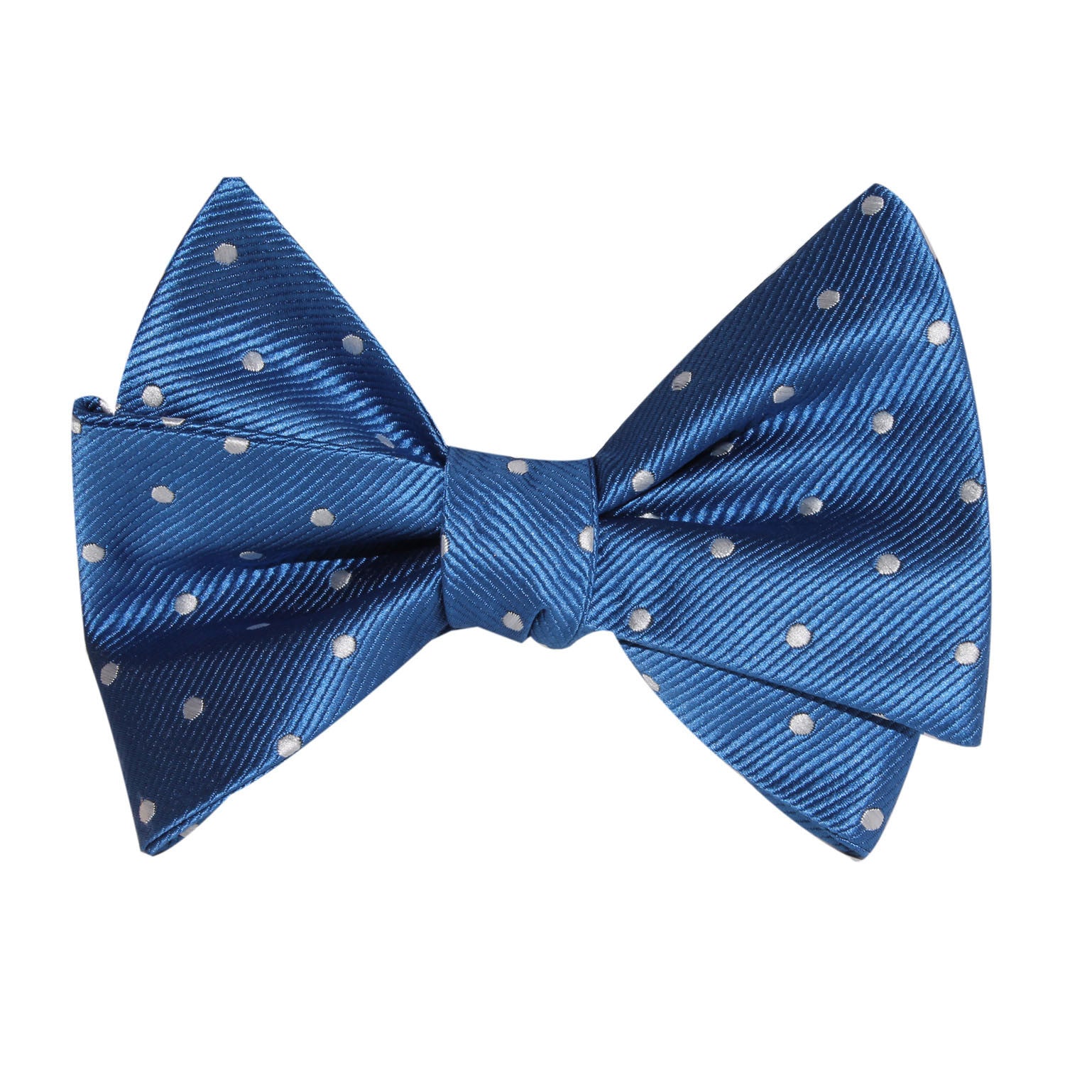 Royal Blue with White Polka Dots Self Tie Bow Tie