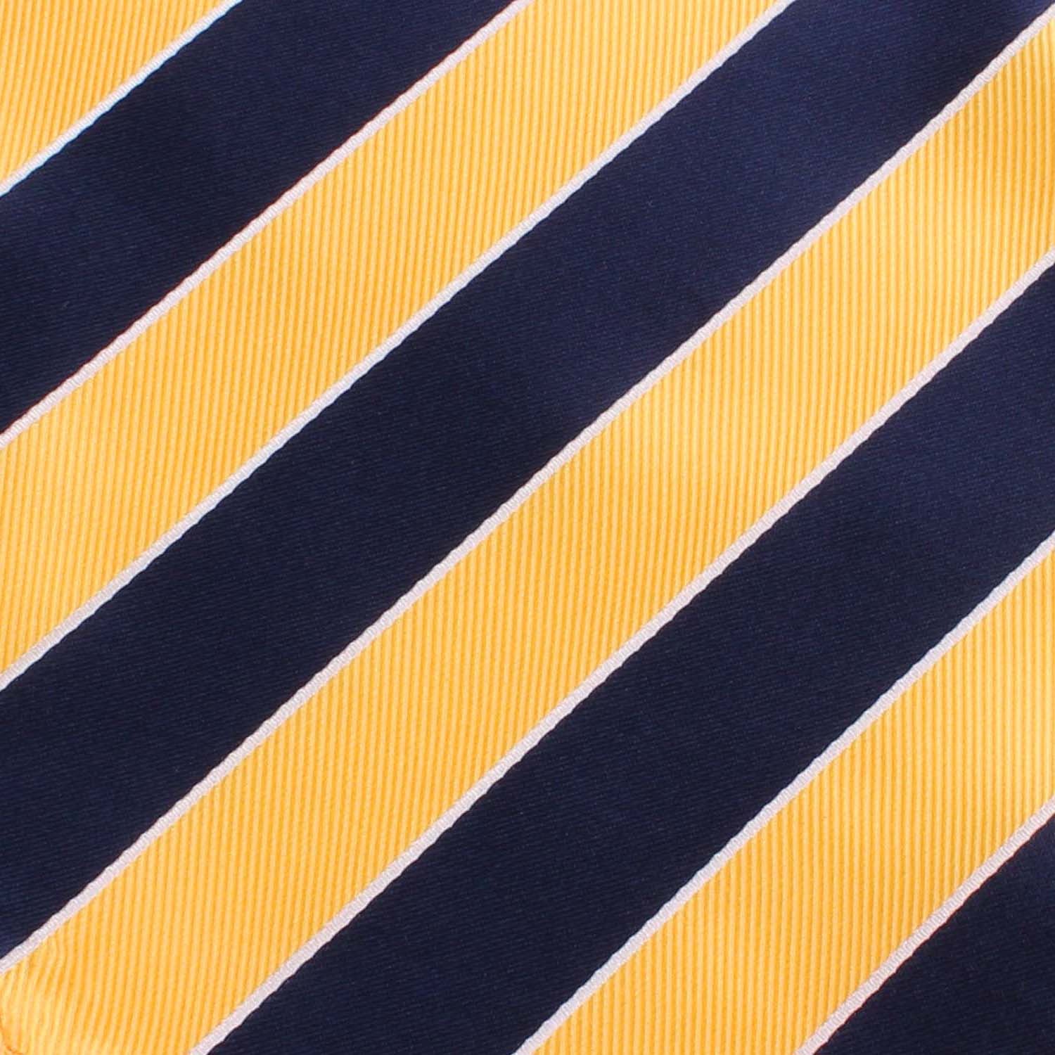 Yellow and Navy Blue Striped Skinny Tie