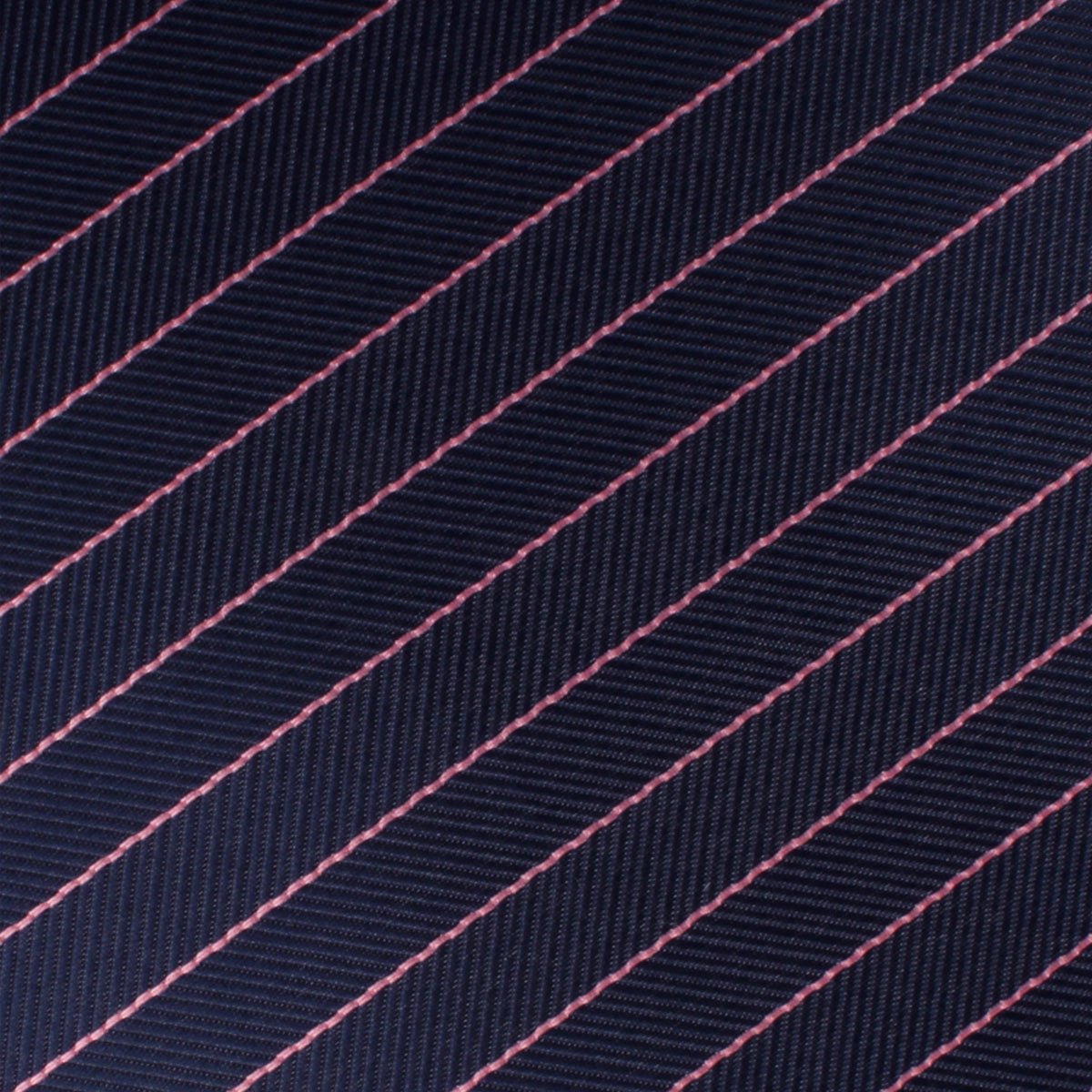 Pink Striped Navy Blue Herringbone Skinny Tie