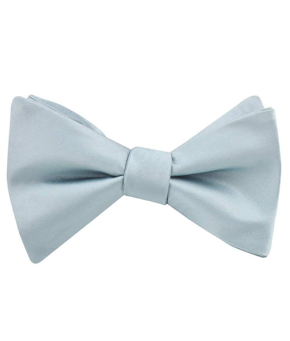 Light Silver Sage Satin Self Bow Tie