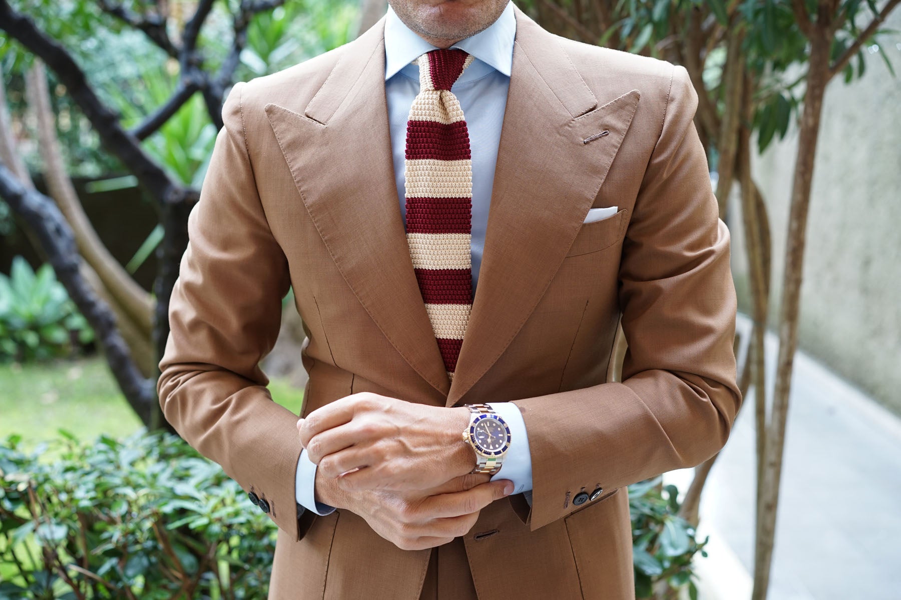 Burgundy Vanilla Knitted Tie