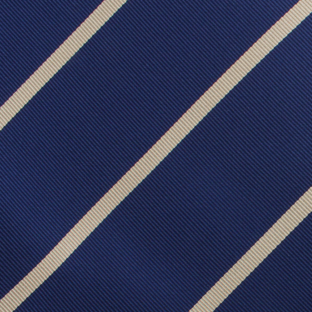 Navy Blue Champagne Gold Striped Pocket Square