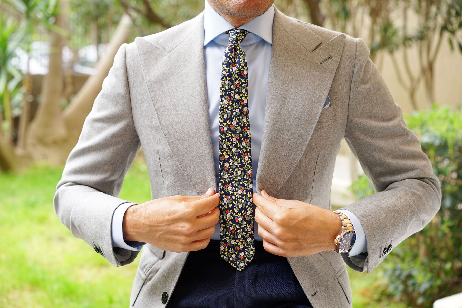 Anemone Floral Skinny Tie