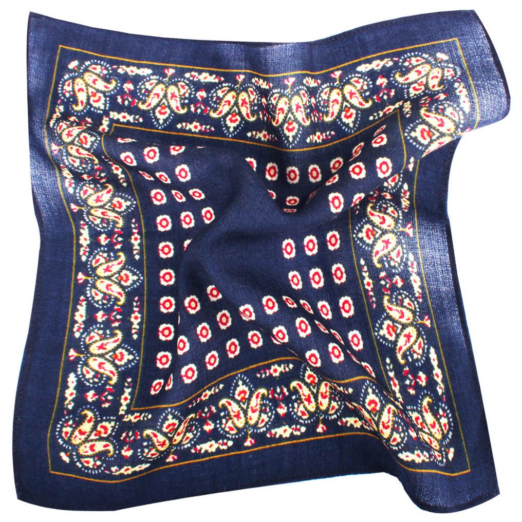 The Yakuza Navy Wool Pocket Square