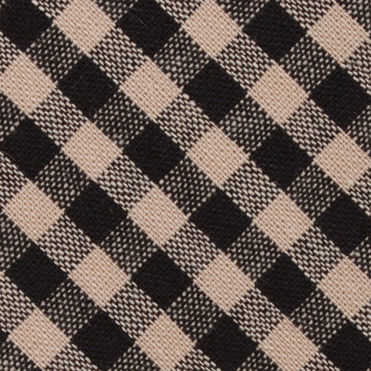 Khaki Black Gingham Blend Pocket Square