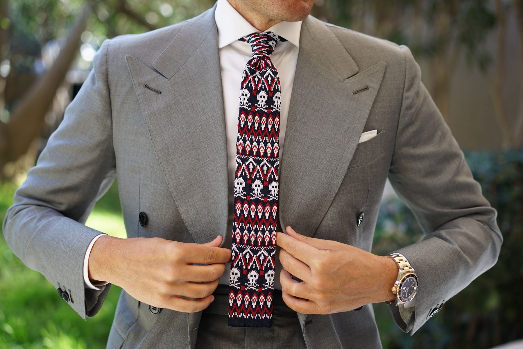 Mr Nixon Skull Knitted Tie