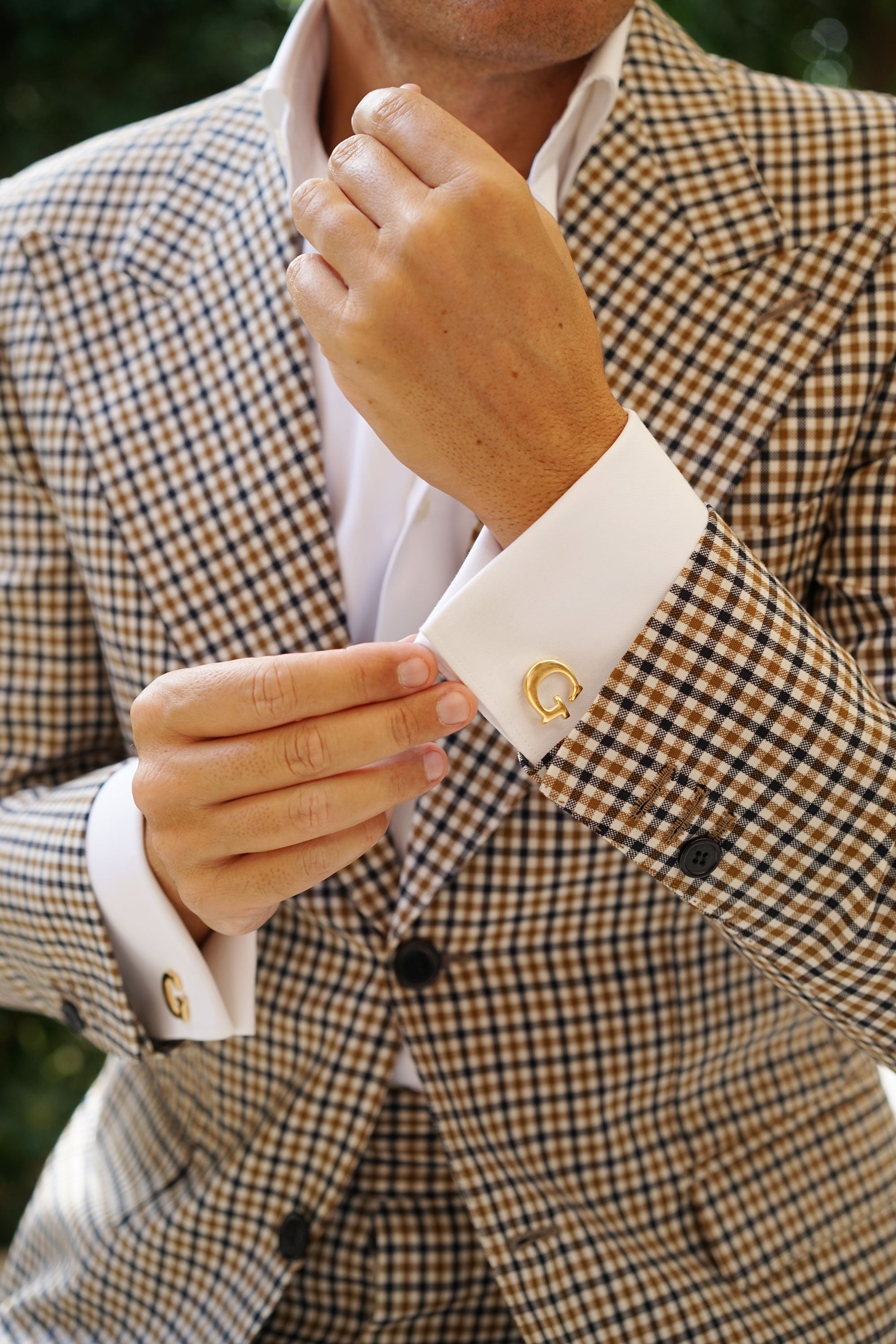 Letter G Gold Cufflinks