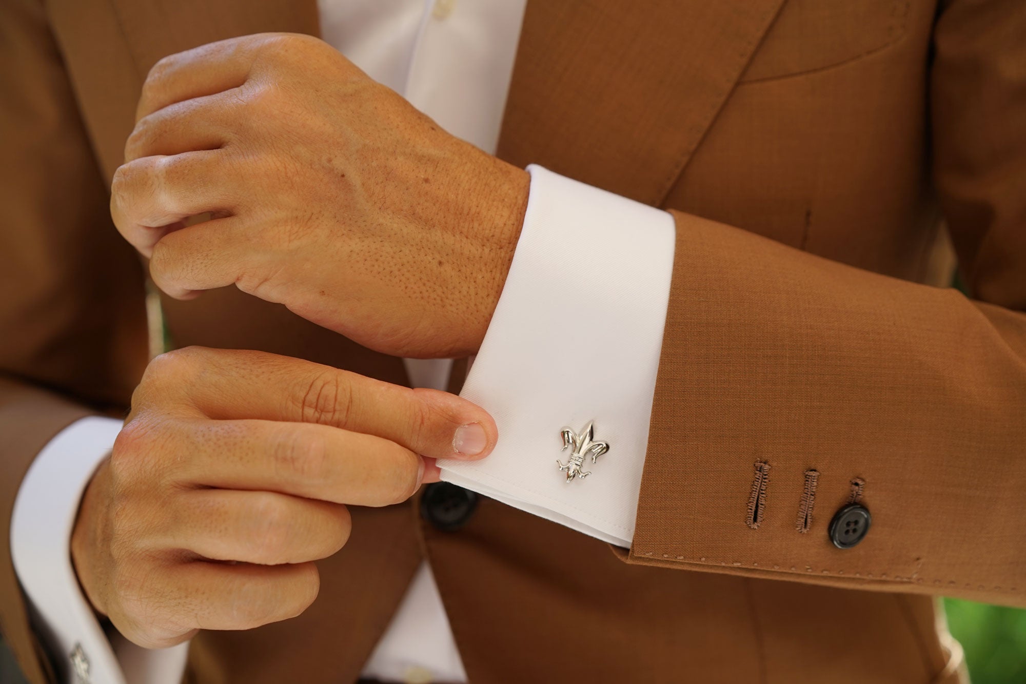 Fleur De Lis Silver Cufflinks