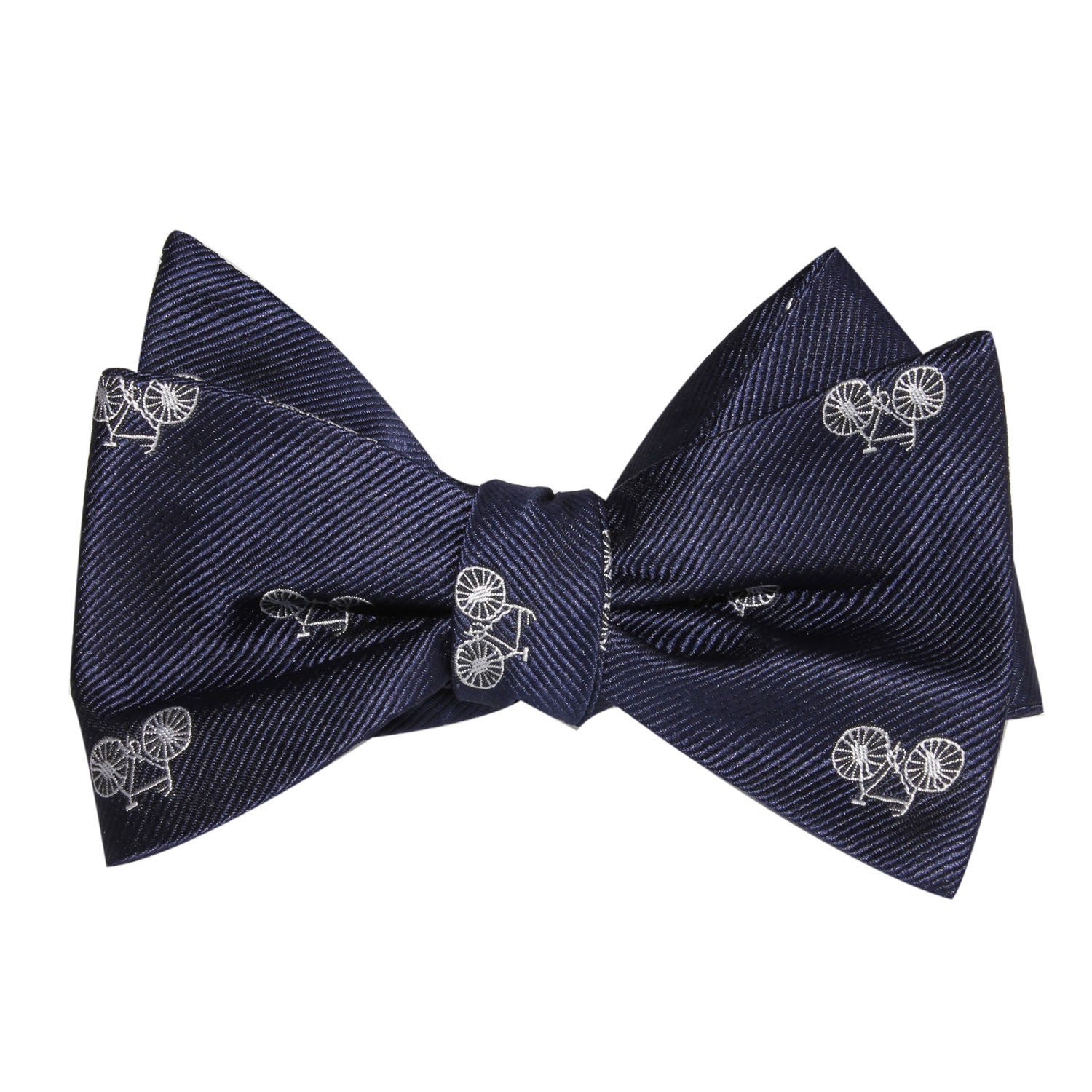 Navy Blue French Bicycle Self Tie Bow Tie