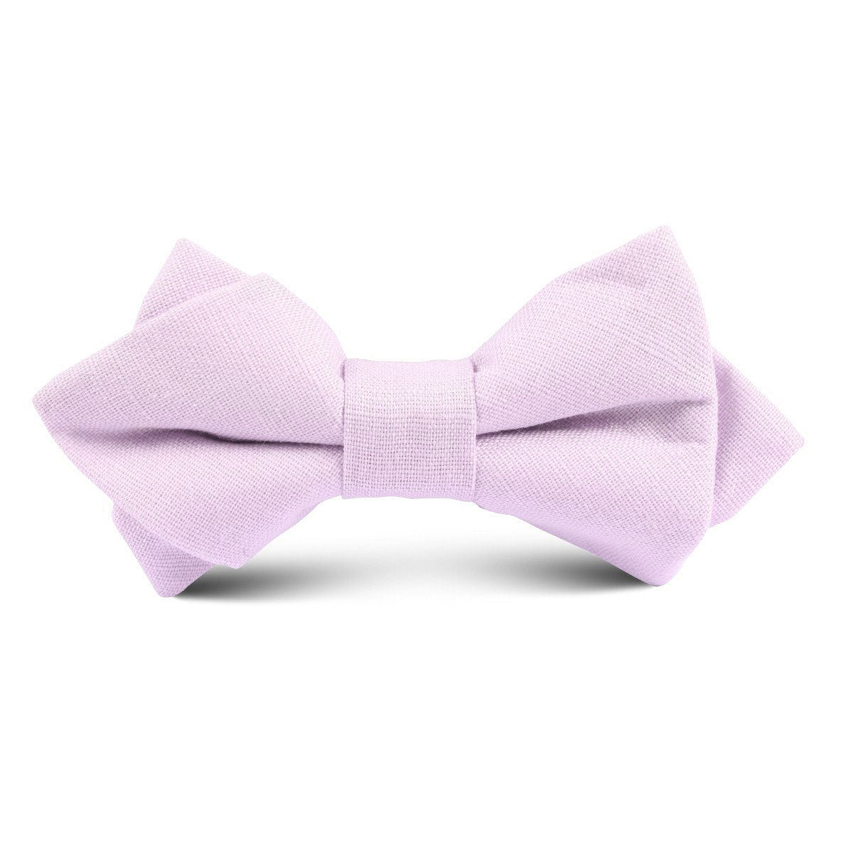 Purple Lilac Lavender Slub Linen Kids Diamond Bow Tie