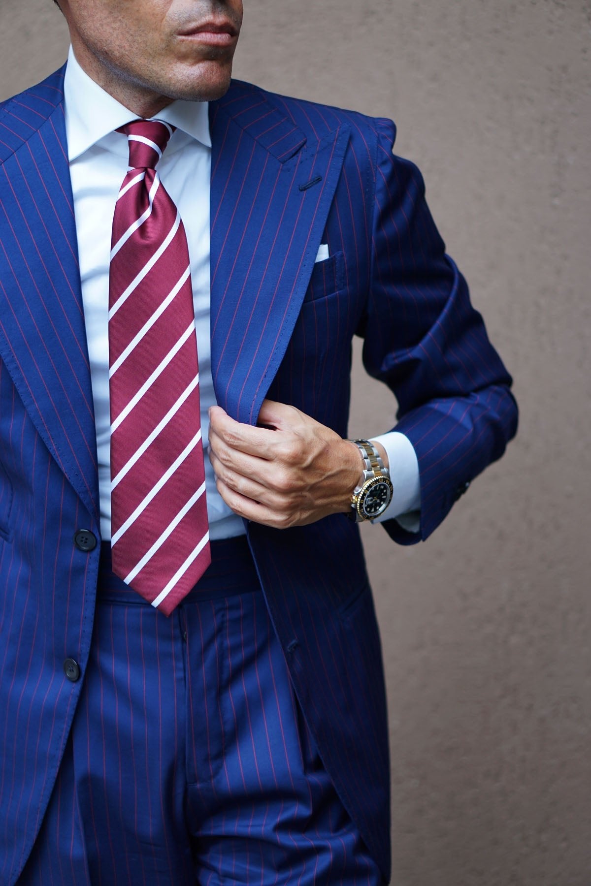 Royal Burgundy Striped Necktie