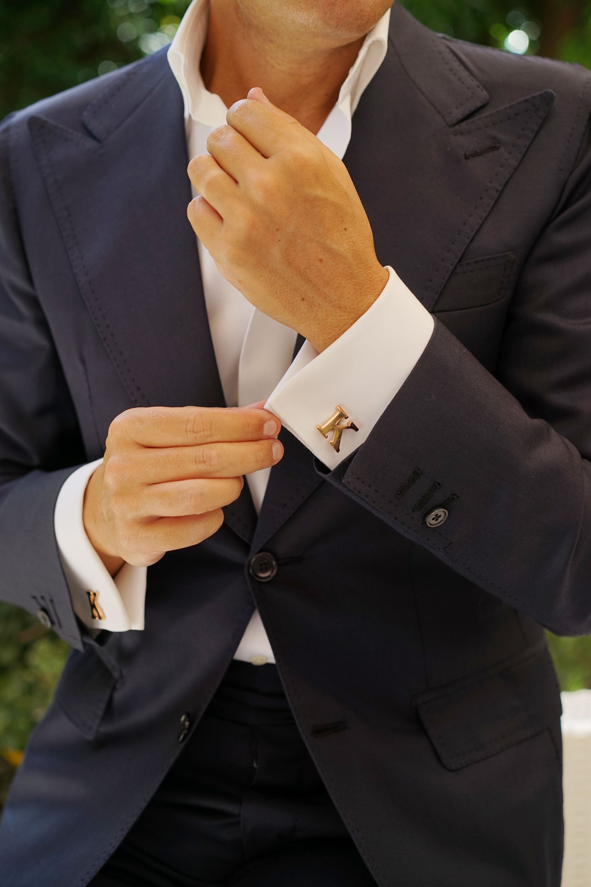 Rose Gold Letter K Cufflinks