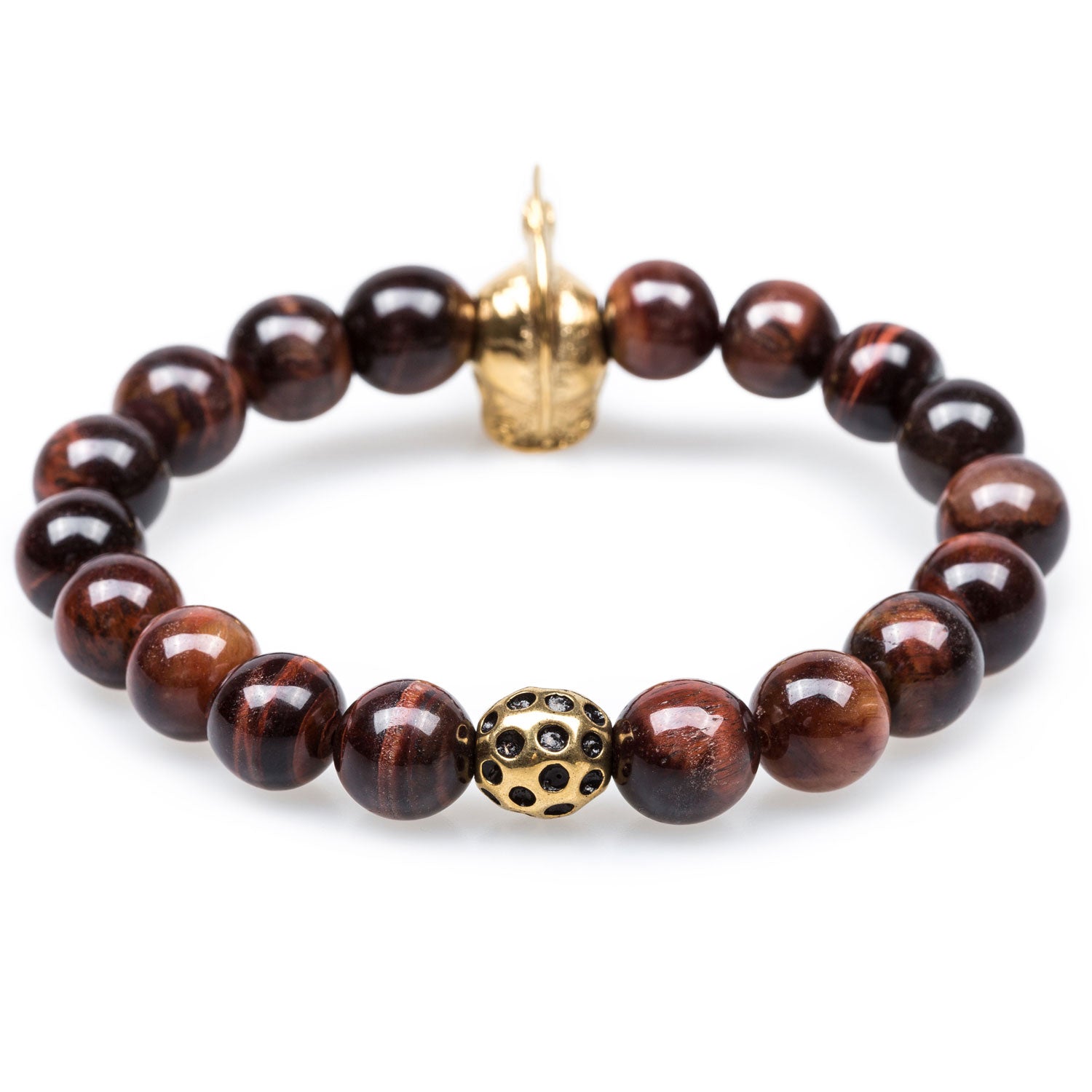 Colosseum Red Tiger's Eye Gold Warrior Bracelet