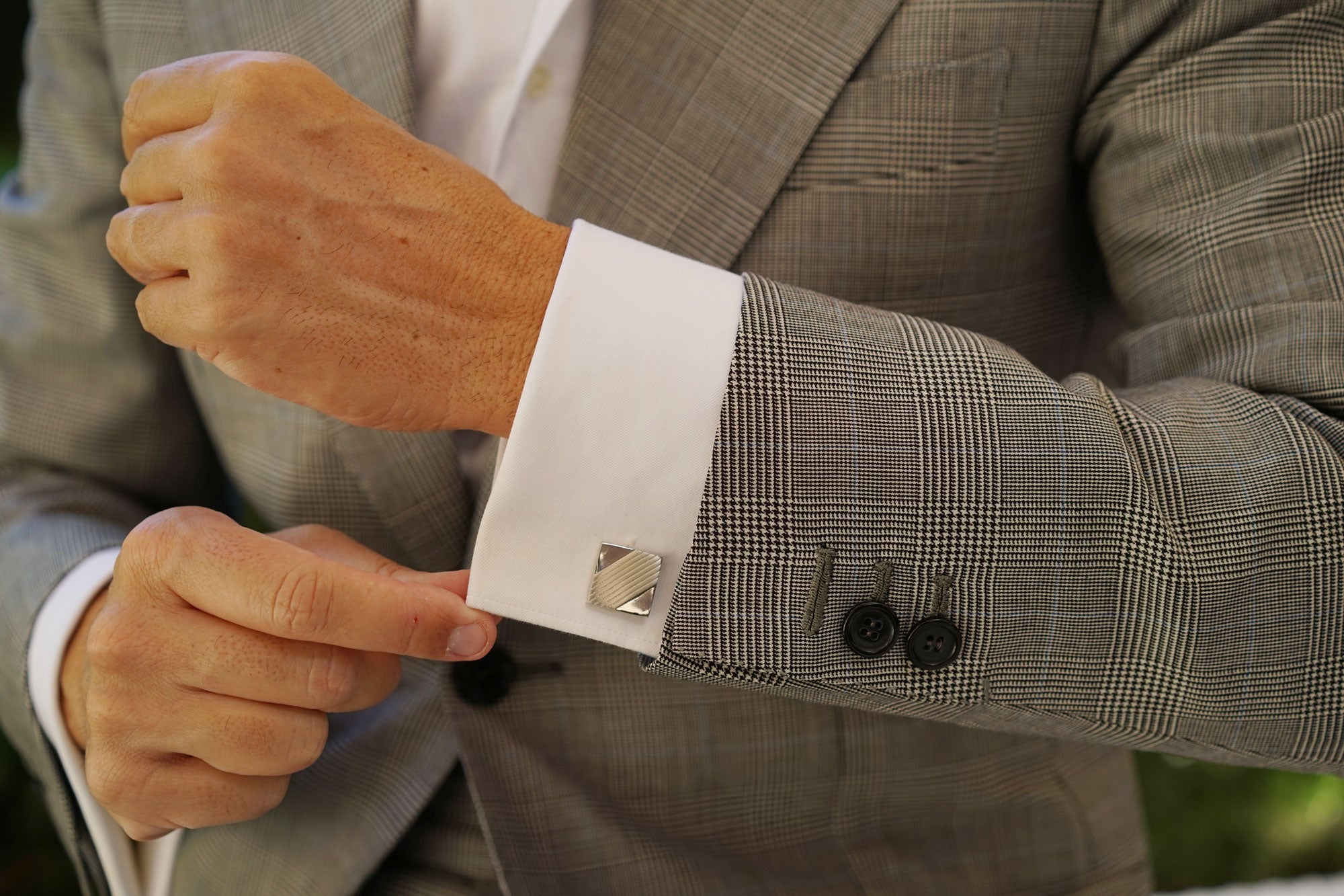 Charles de Gaulle Silver Square Cufflinks