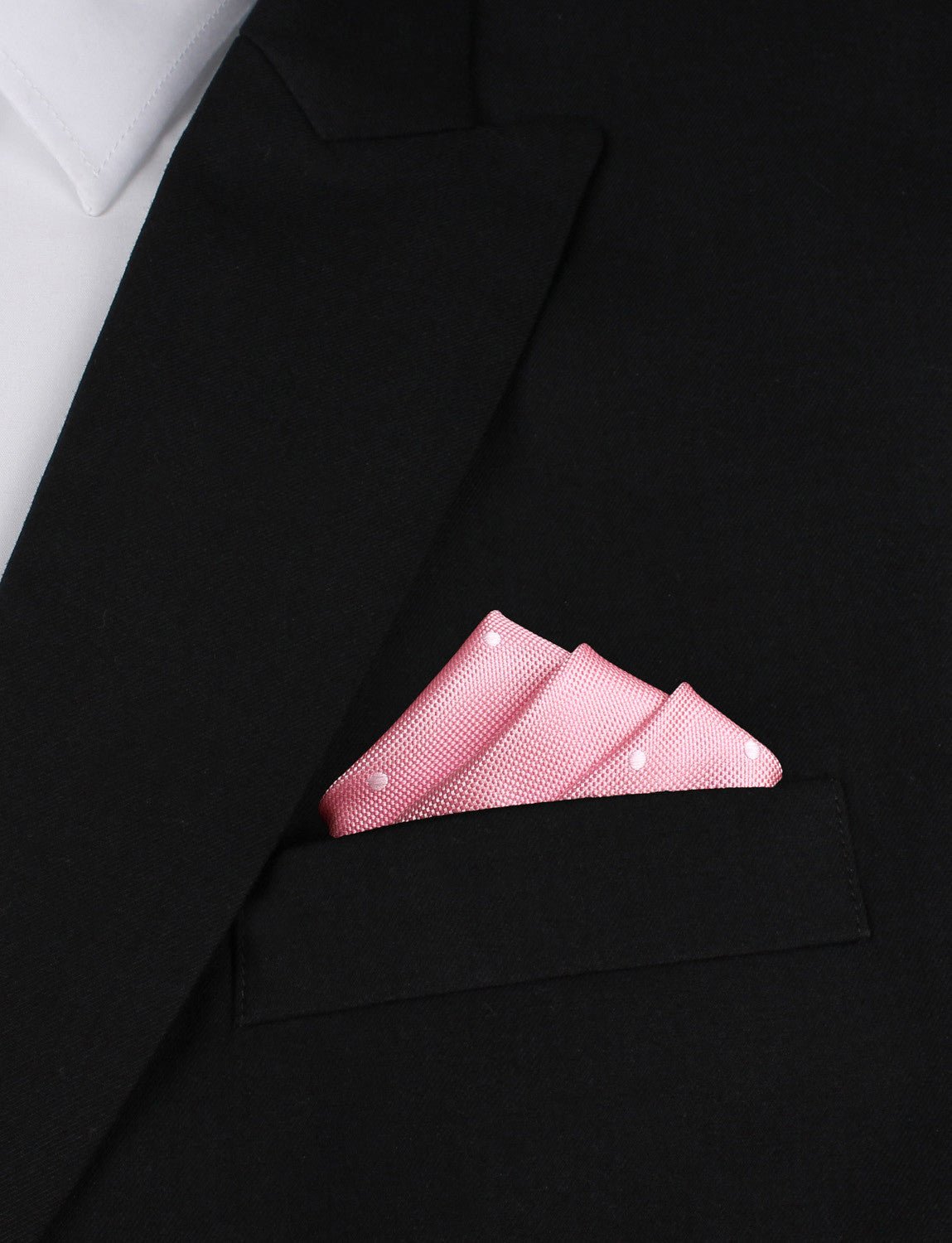 Baby Pink with White Polka Dots Pocket Square