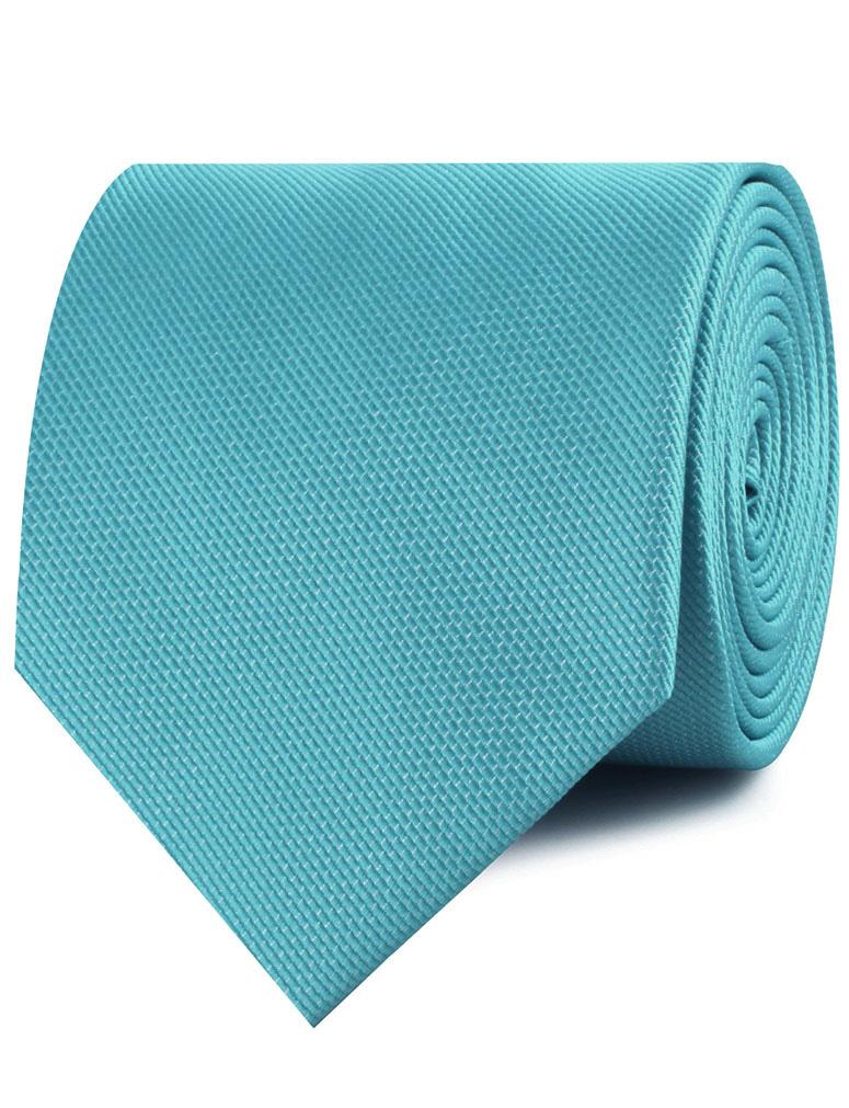 Aqua Blue Malibu Weave Necktie